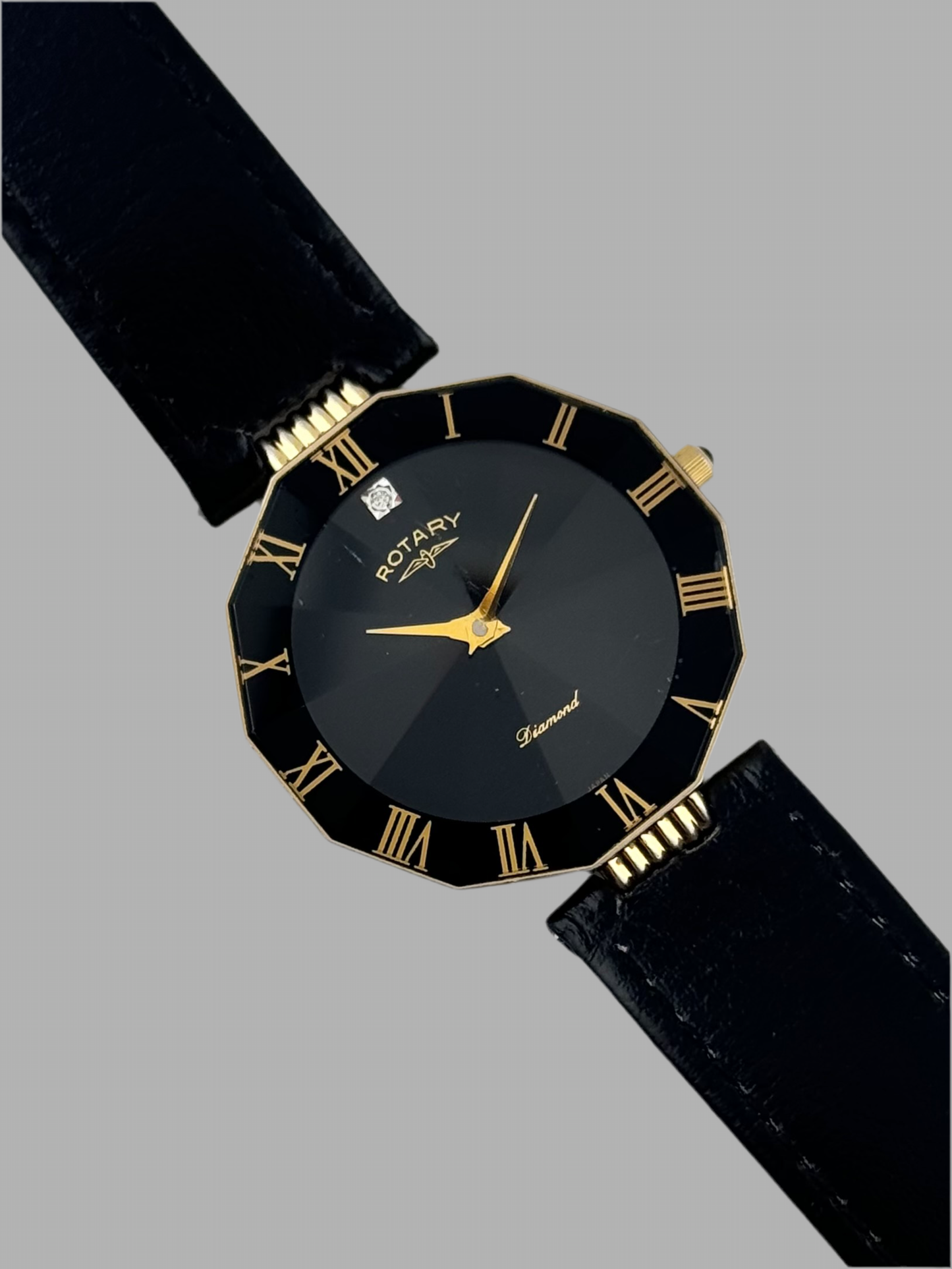Rotary Diamond Quartz Dress Watch - Faceted Crystal