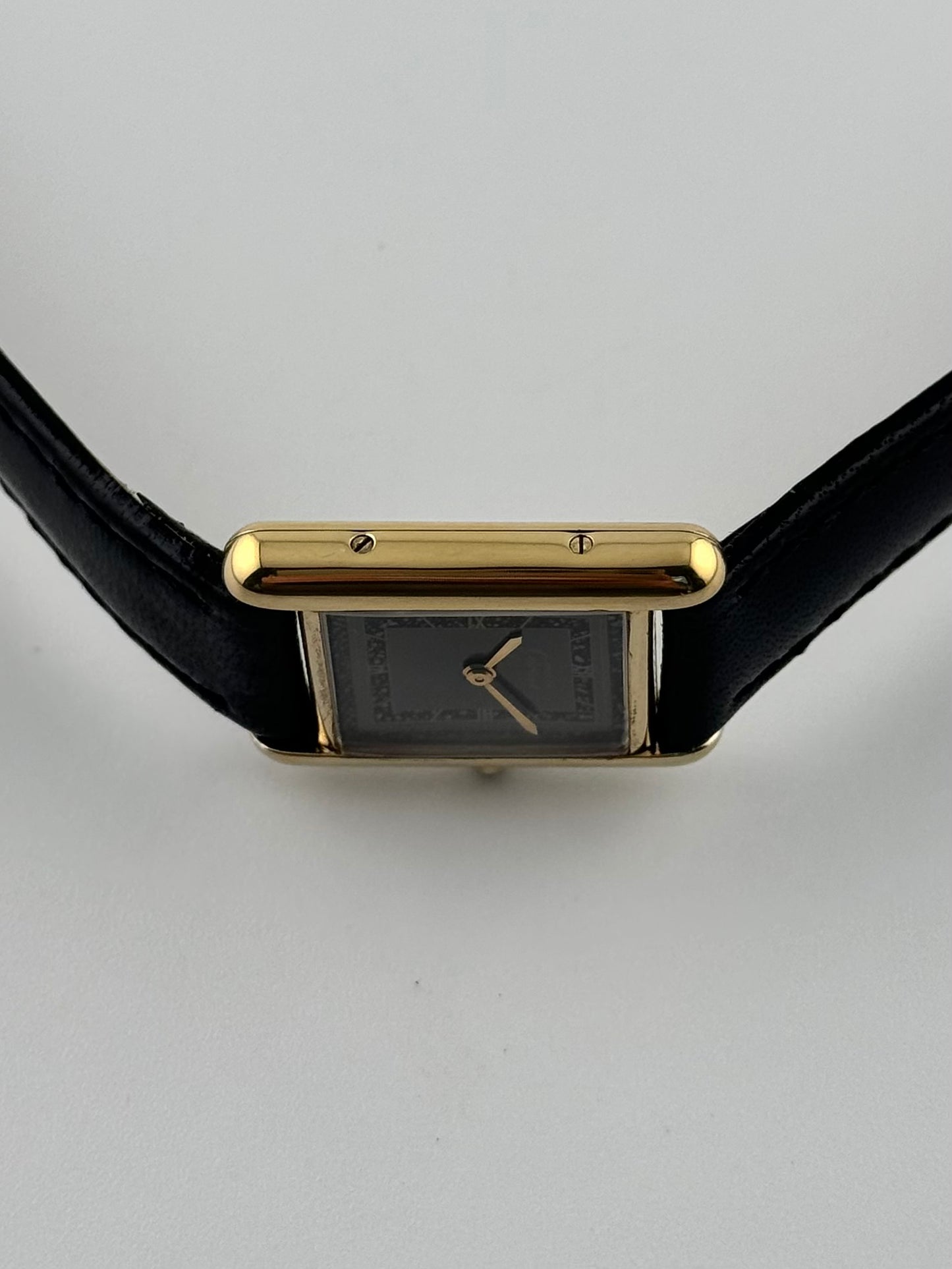 Cartier Tank Must De Cartier Paris - Grey and Black Dial with Gold Roman Numerals - 25426
