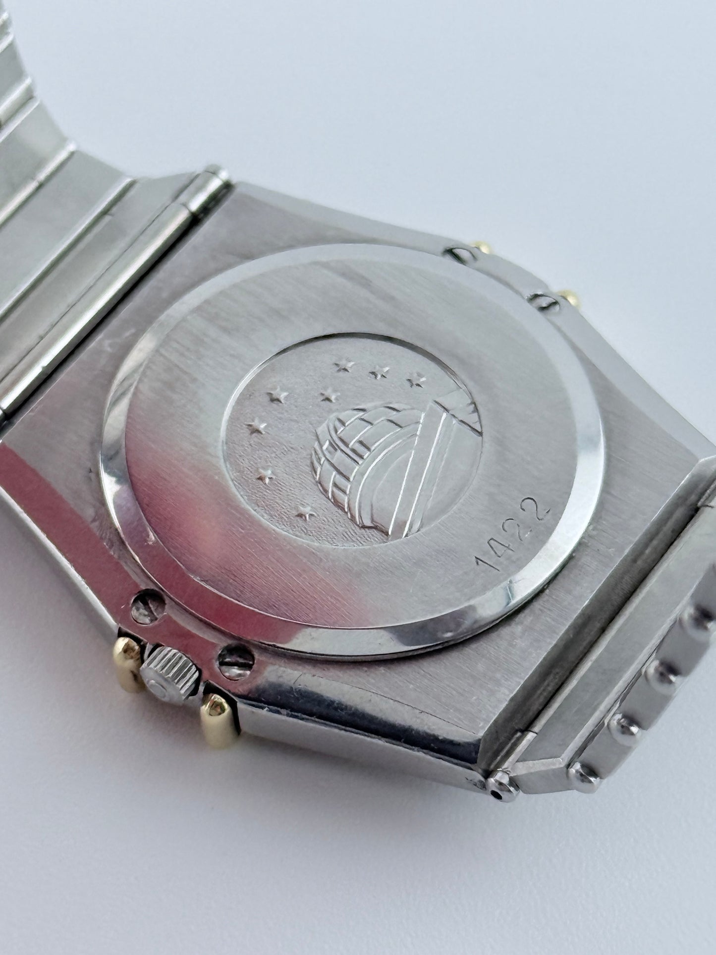 Omega Constellation Quartz Date 198.0136 - Gold Frosted Dial - Original Box & Leaflet
