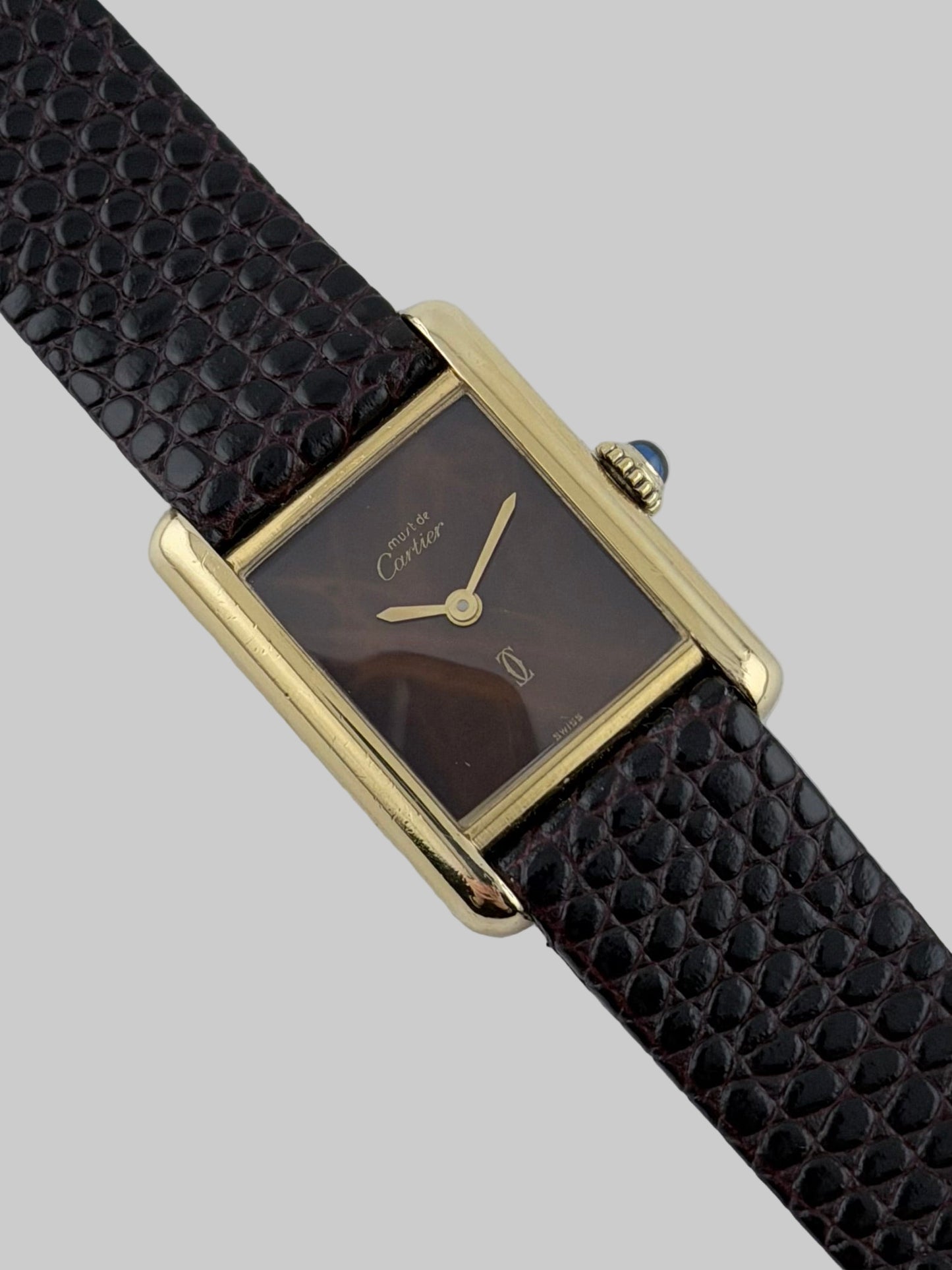 Cartier Must De - Tank Manual Wind - 3 - Wood Dial - Ladies