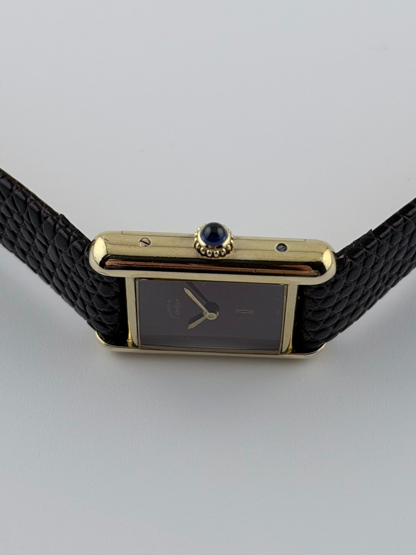 Cartier Must De Paris Tank Manual Wind - 3 - Burgundy Dial - Ladies