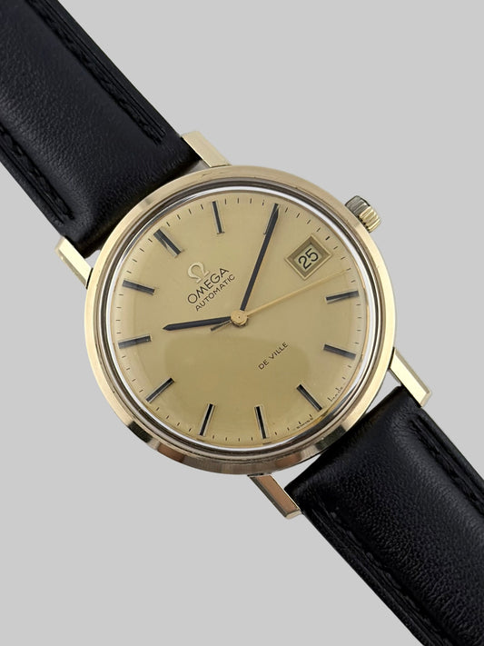 Omega De Ville Automatic Date 166.5161 - 9ct Solid Gold - Box and Papers!