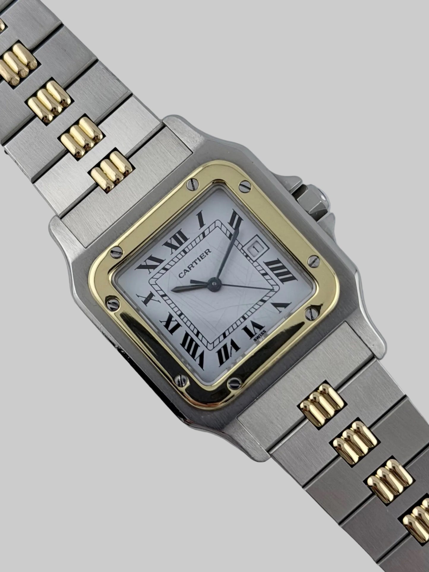 Cartier Santos Carree Automatic Date - Rare Godron Bracelet - 2961