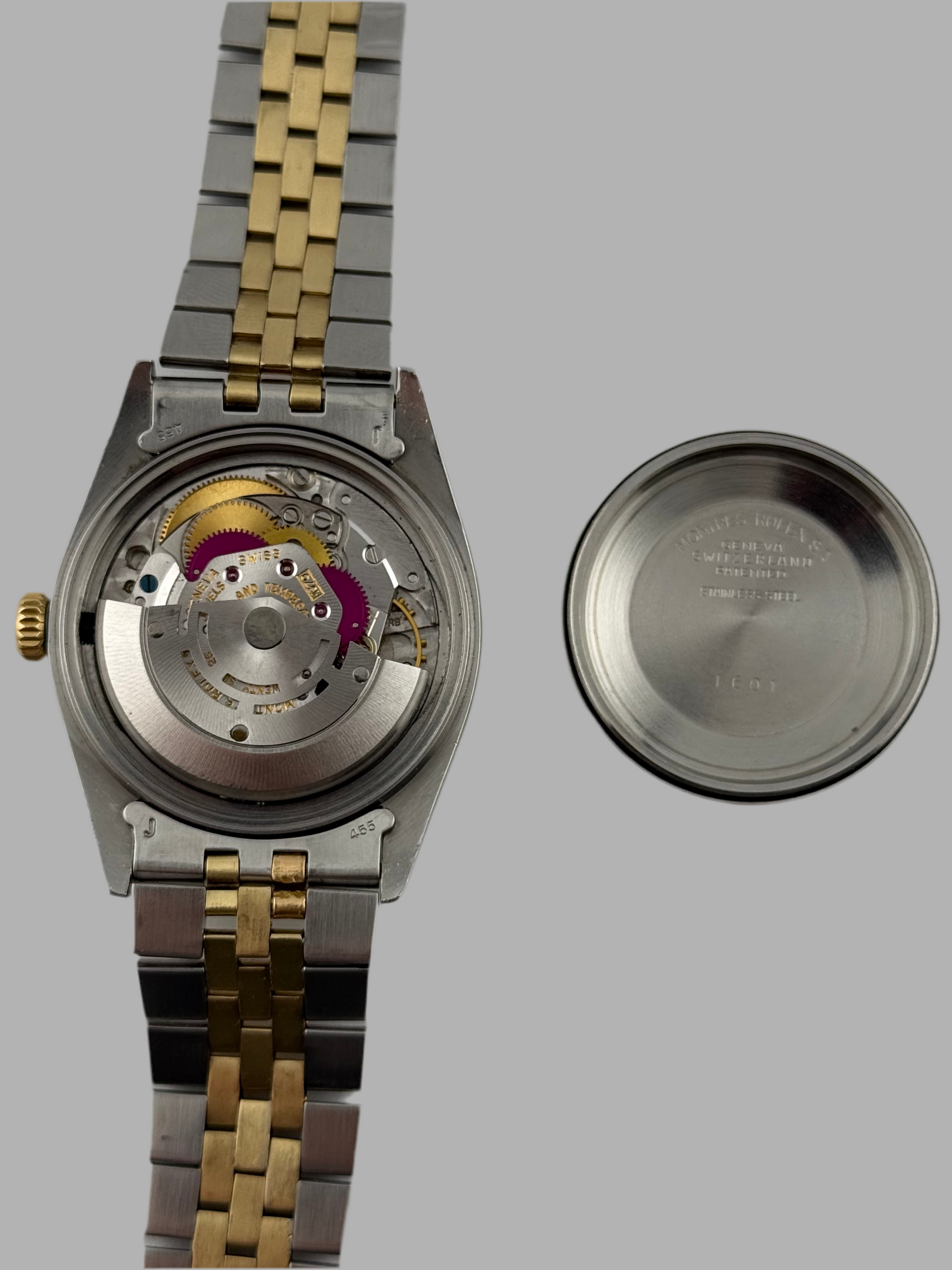 Rolex Datejust Oyster Perpetual Two-Tone 1601 Rare Soleil Sigma Dial