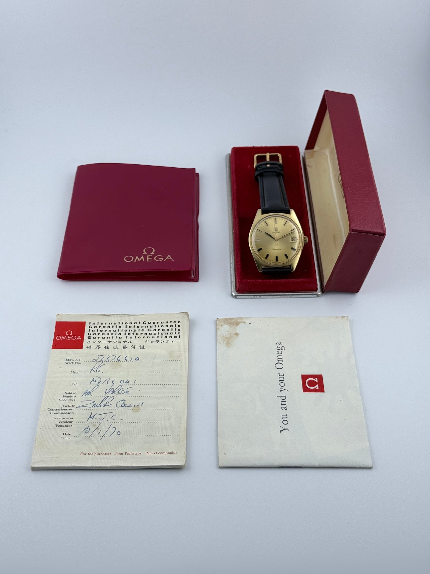 Omega Geneve Date Manual Wind 136.041 - Box and Papers