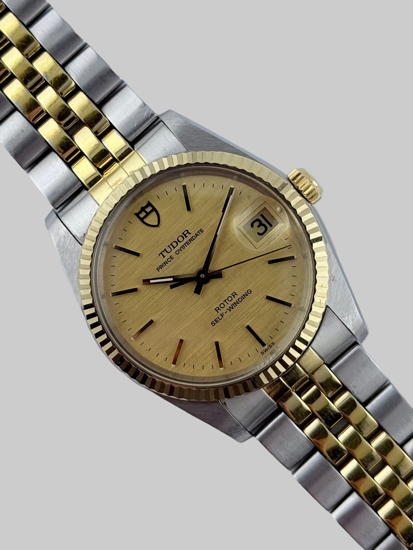 Tudor Prince Oysterdate 74033 Two-Tone - Rare Linen Dial