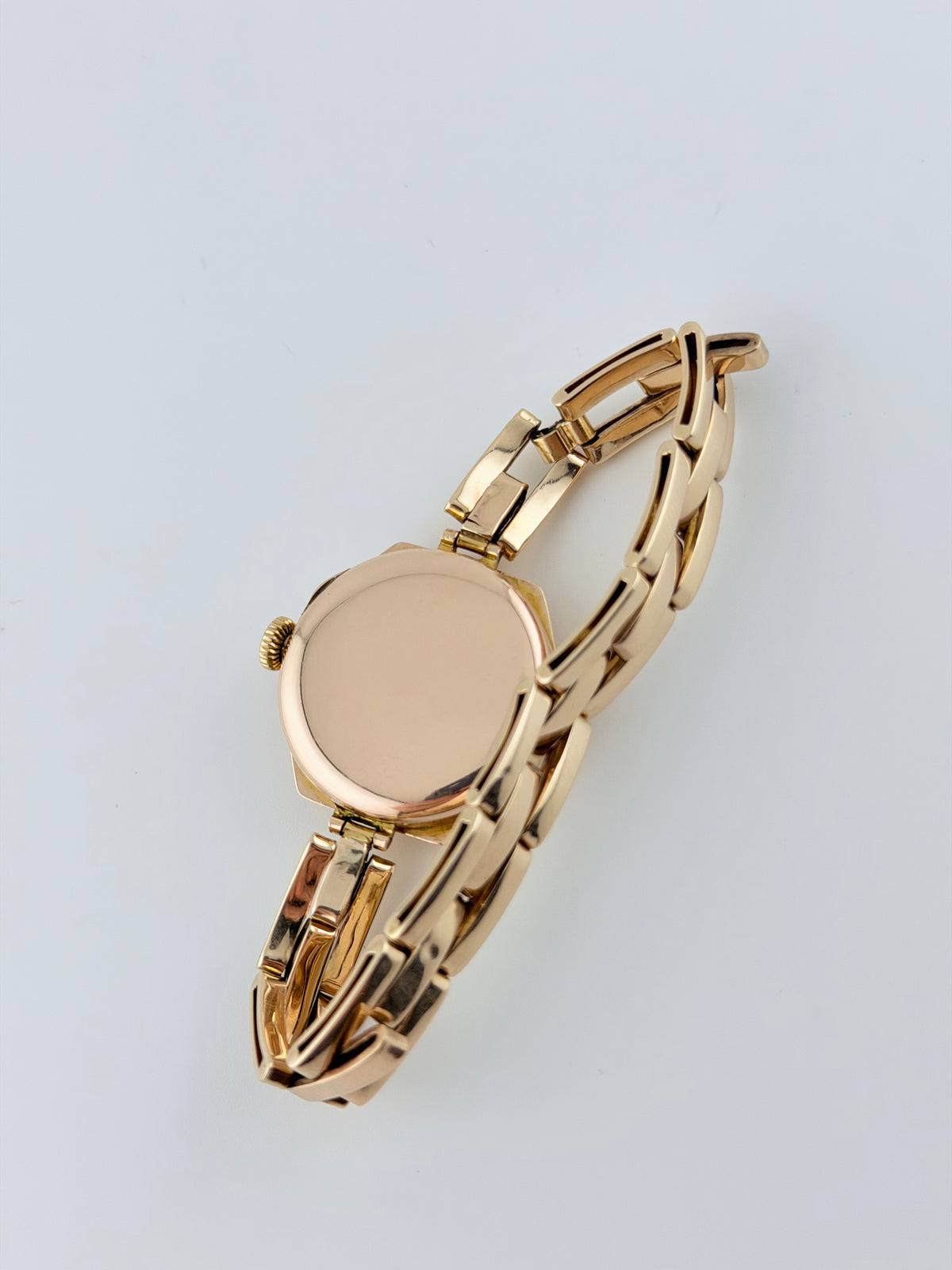 Rolex Ladies Cocktail Watch Manual Wind - Rare 1920s - Solid 9ct Gold - Tropical Guilloche Dial
