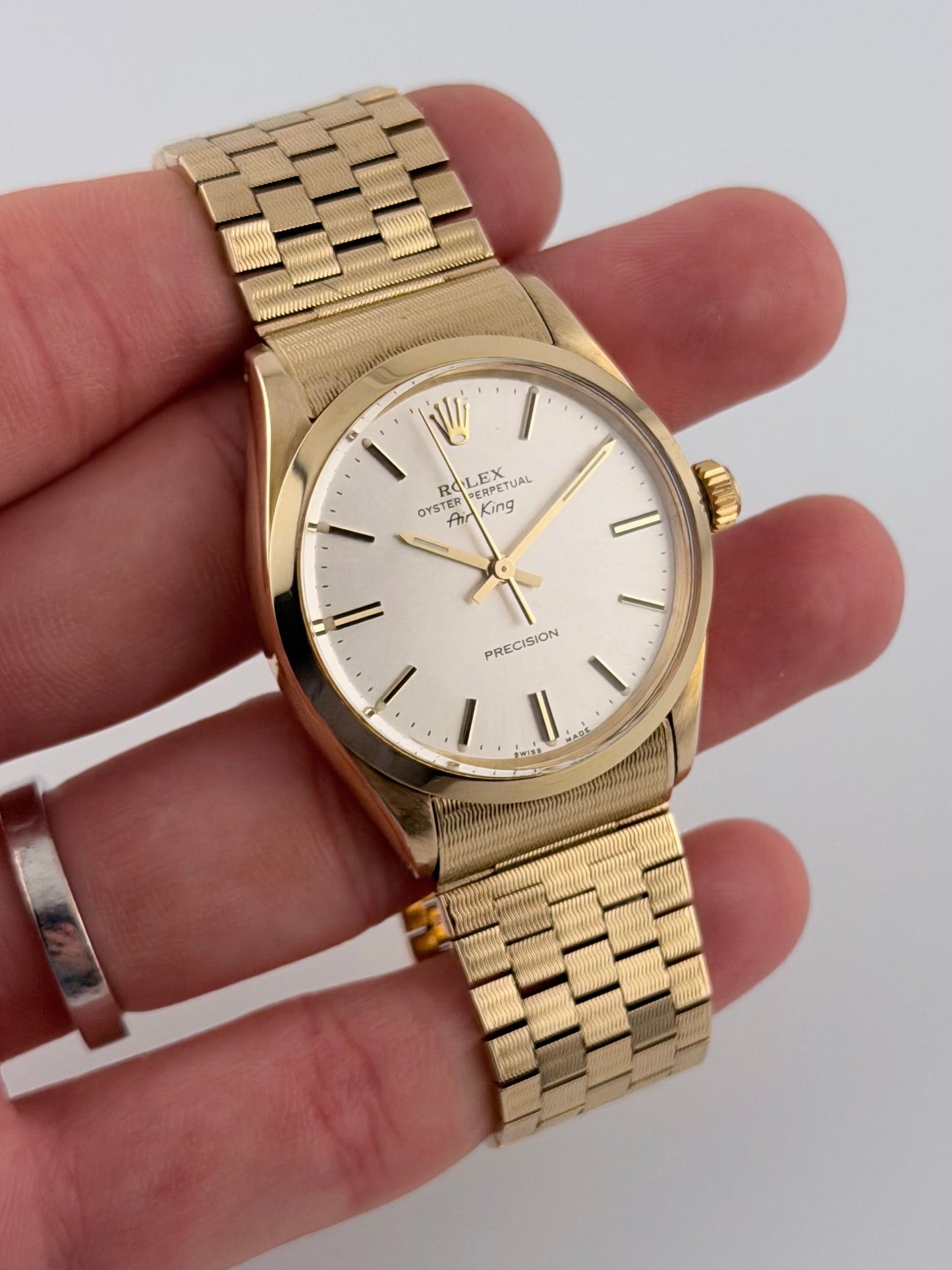 Rolex Air King Automatic - 5500 - Solid 9ct Gold - Ultra Rare Gold Brick Bracelet