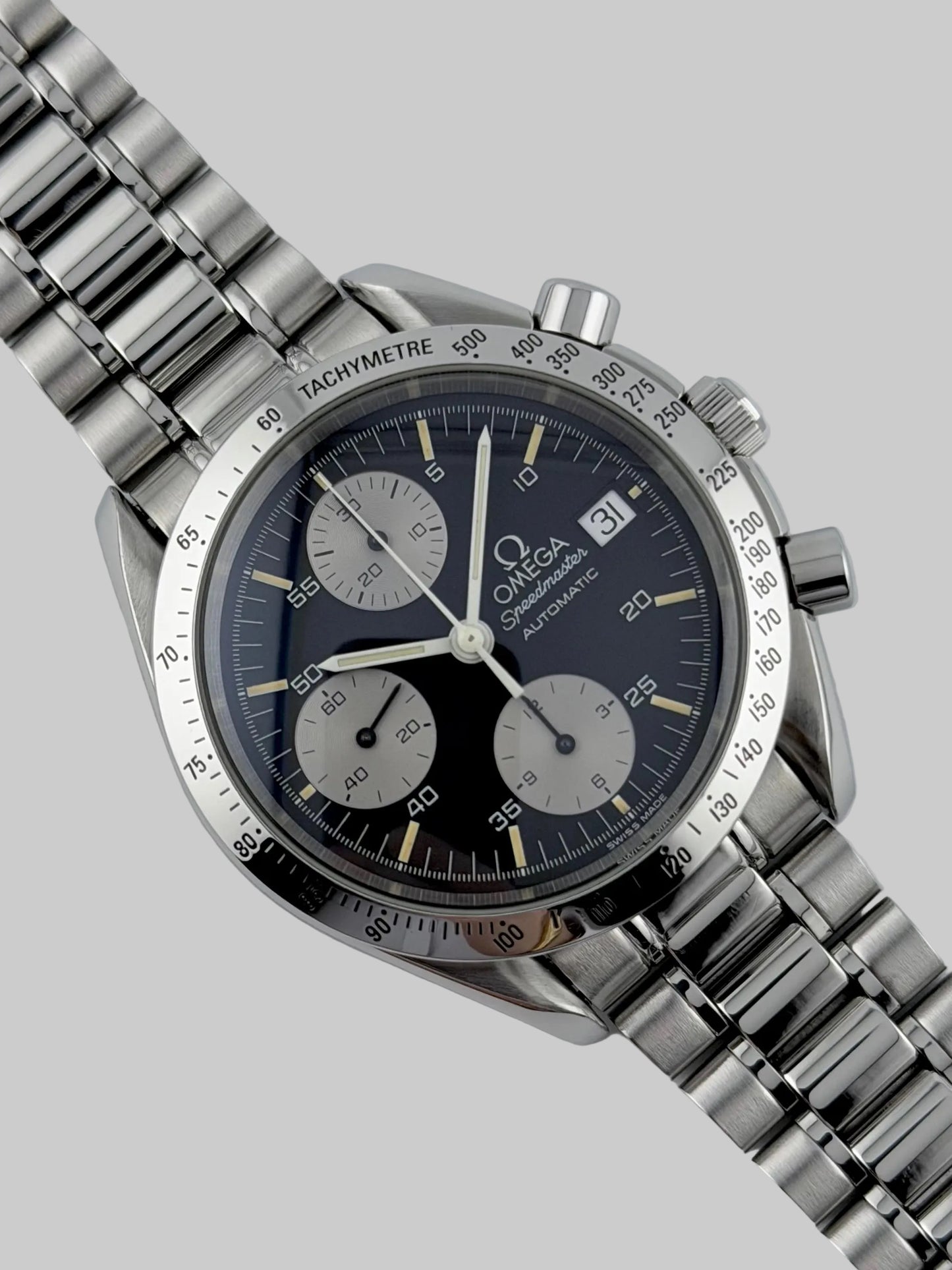 Omega Speedmaster Automatic Date - 175.0043 - Rare Reverse Panda Dial - Box and Papers!
