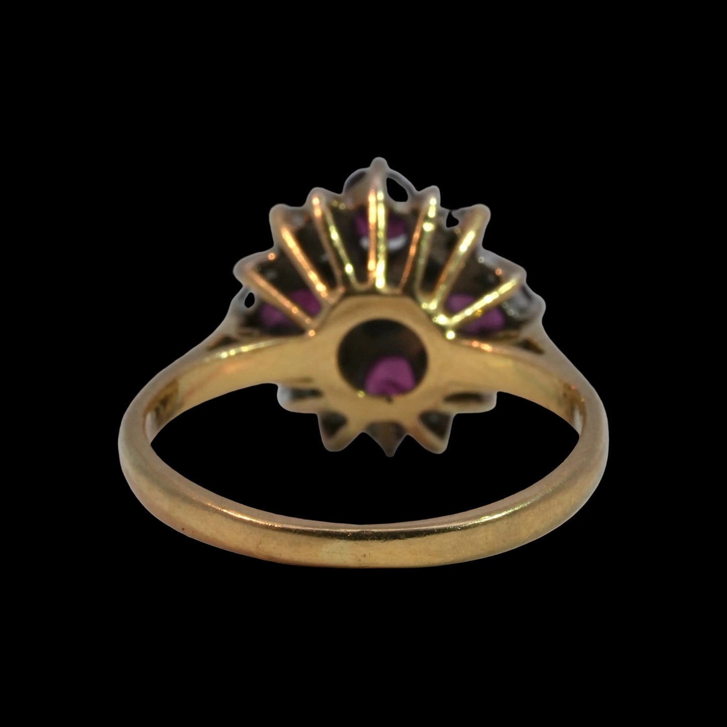 Ruby & Diamond Cluster Ring - 18k Gold