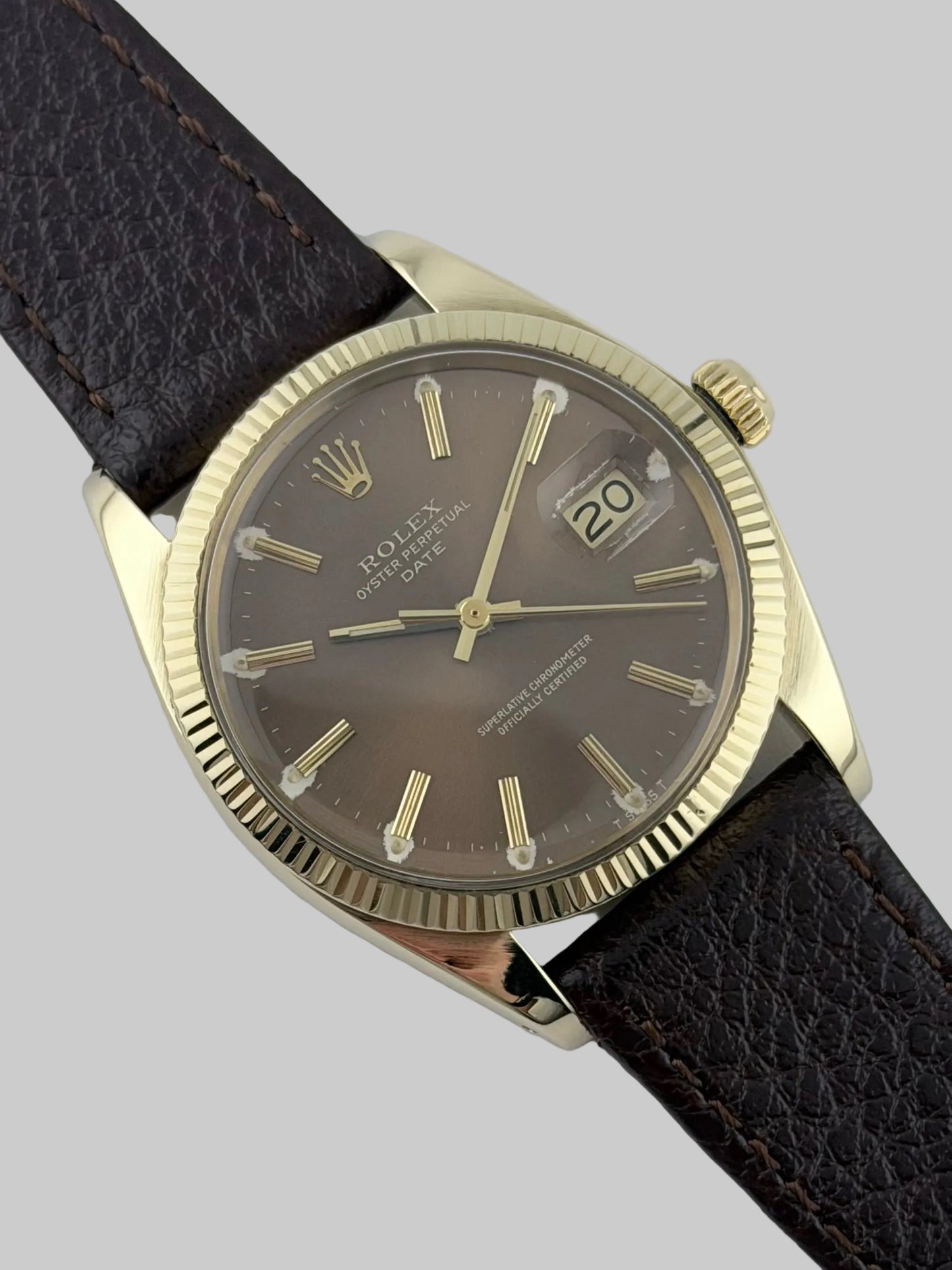 Rolex Oyster Perpetual Date Automatic - 1503 - Ultra Rare Havana Dial - Solid 14ct Gold