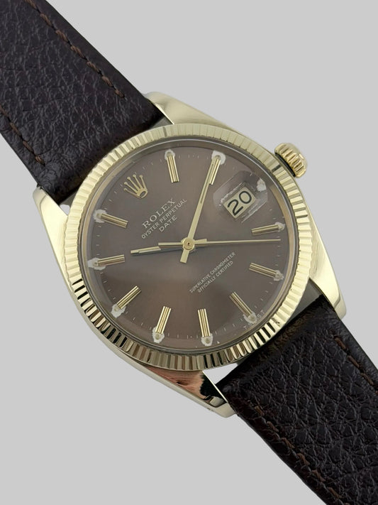 Rolex Oyster Perpetual Date Automatic - 1503 - Ultra Rare Havana Dial - Solid 14ct Gold