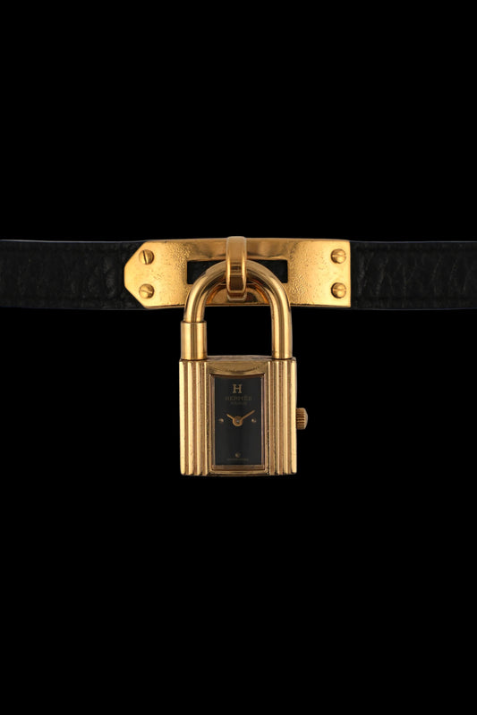 Hermes Paris Kelly Lock Watch -  Black - with Box