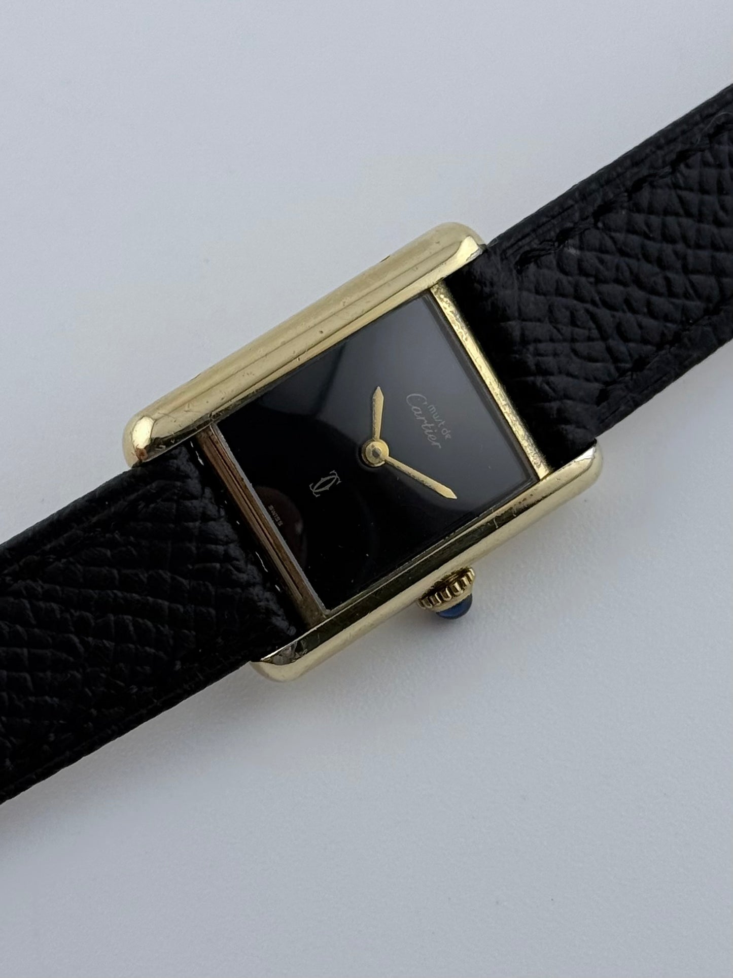 Cartier Must De Paris Tank Manual Wind - 3- Black Dial