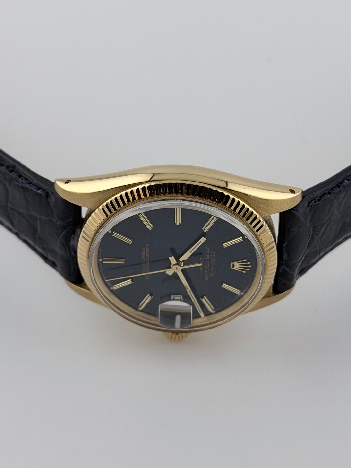 Rolex Oyster Perpetual Date Automatic - 1503 - Solid 18k Gold - Rare Blue Dial