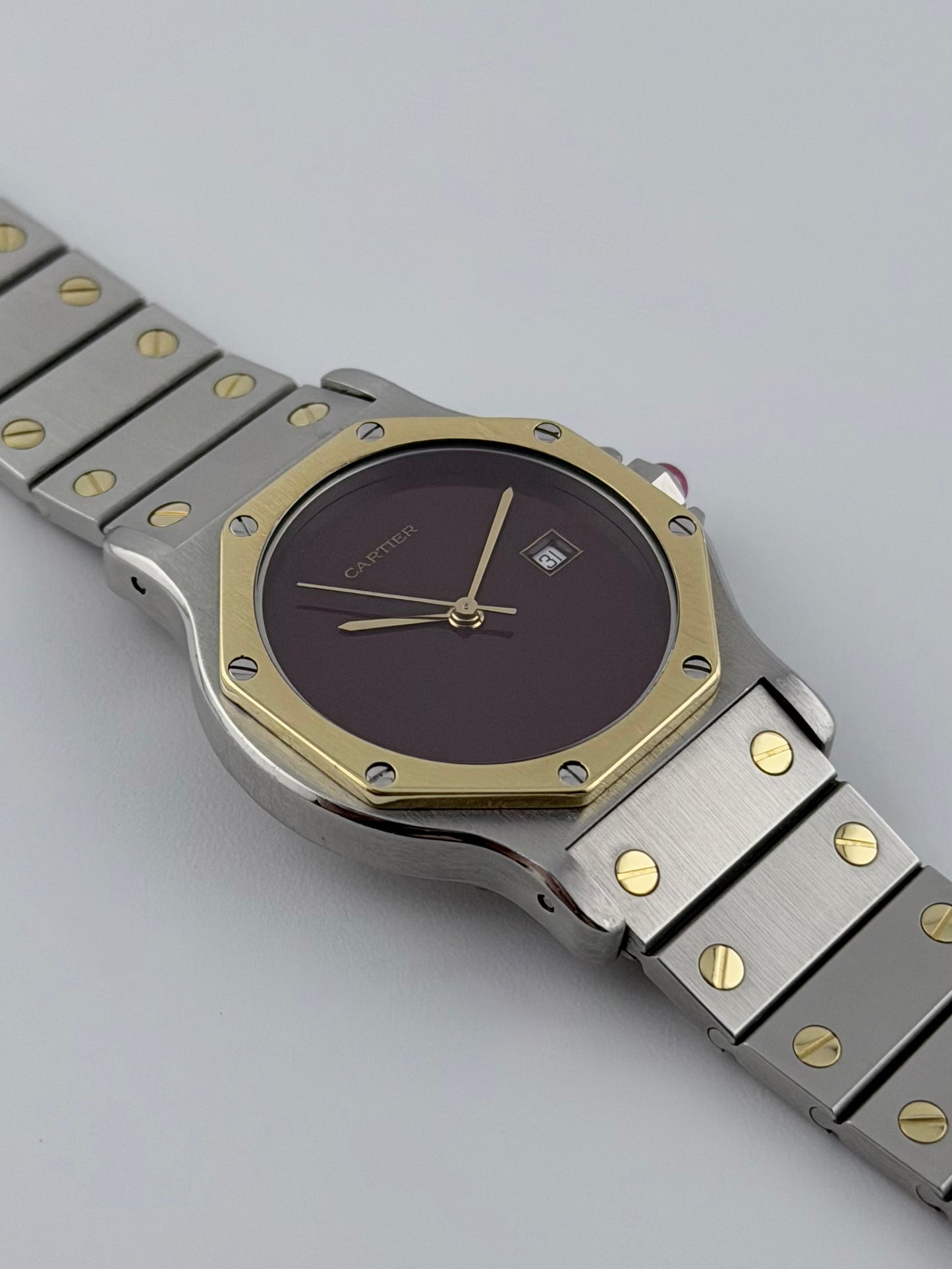Cartier Santos Octagon Automatic Date - 2966 - RARE! - Box and Papers!
