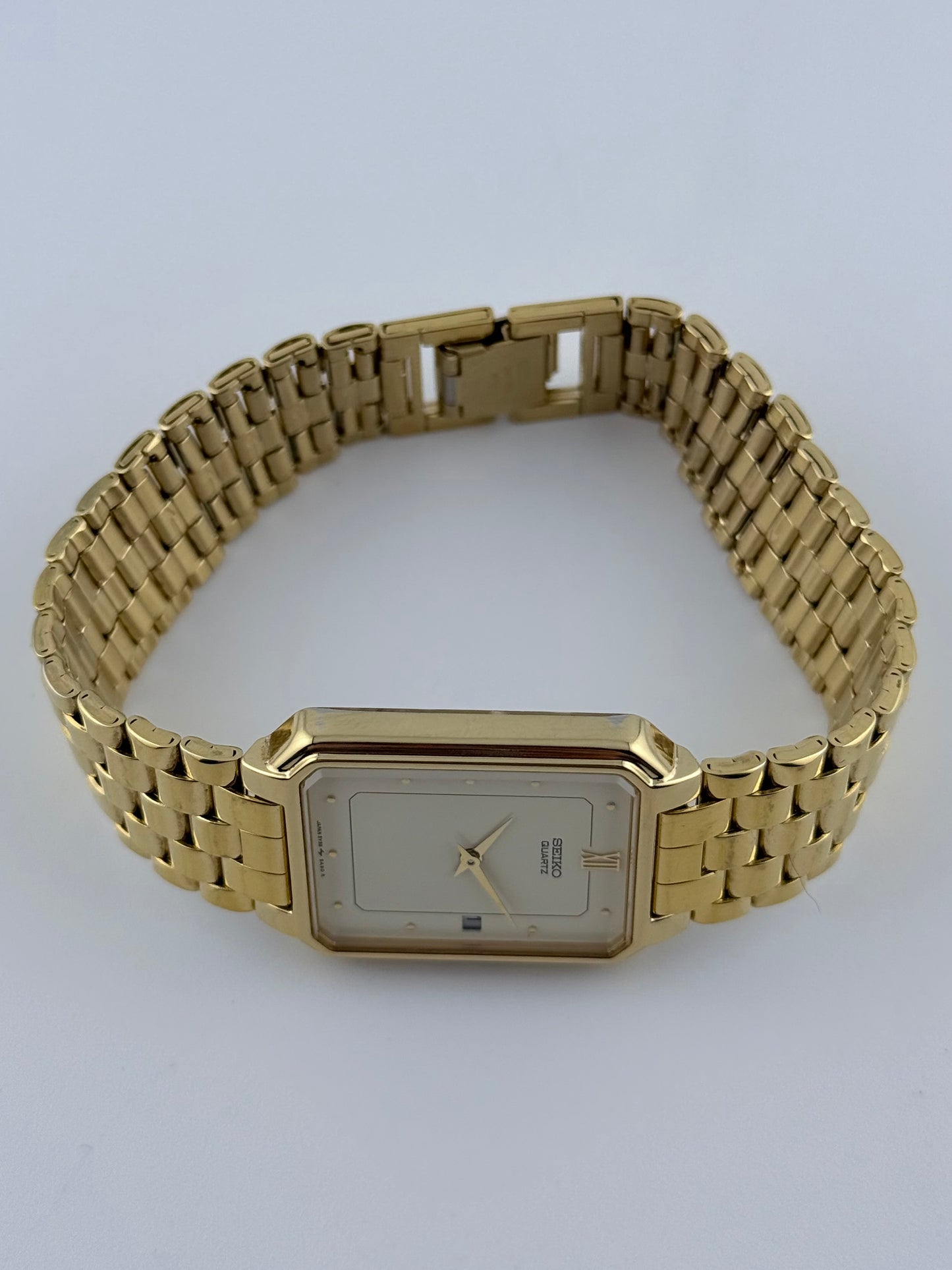 Seiko Tank Quartz 5Y39-5860 Date - Box & Papers