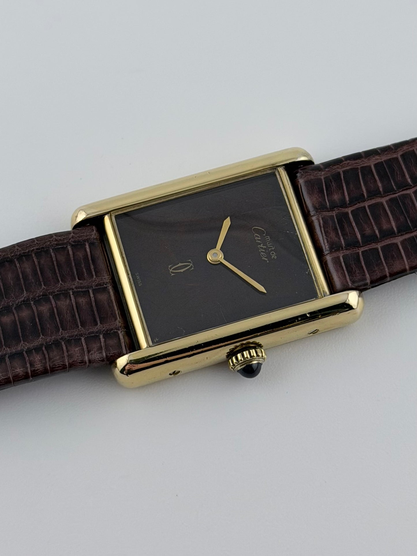 Cartier Must De Paris Tank Manual Wind - 6 - Lacquer Wood-effect Dial