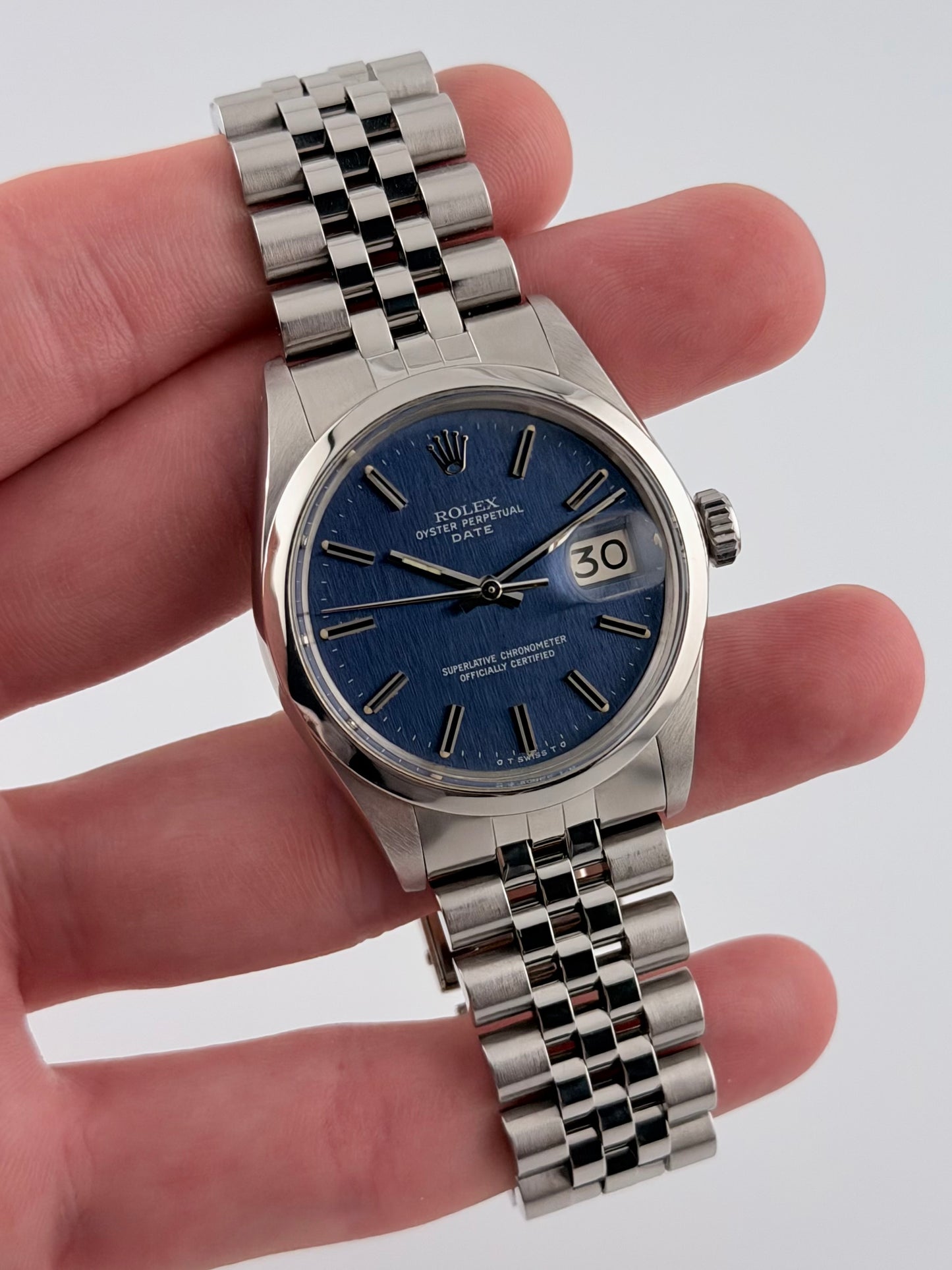 Rolex Oyster Perpetual Date Automatic - 1500 - Rare Blue Linen Dial