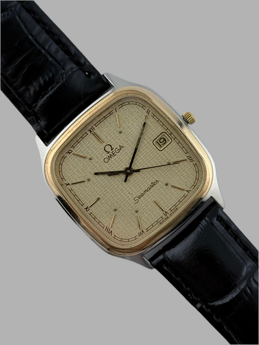 Omega Seamaster Quartz Date 396.1011 Waffle Stardust Dial