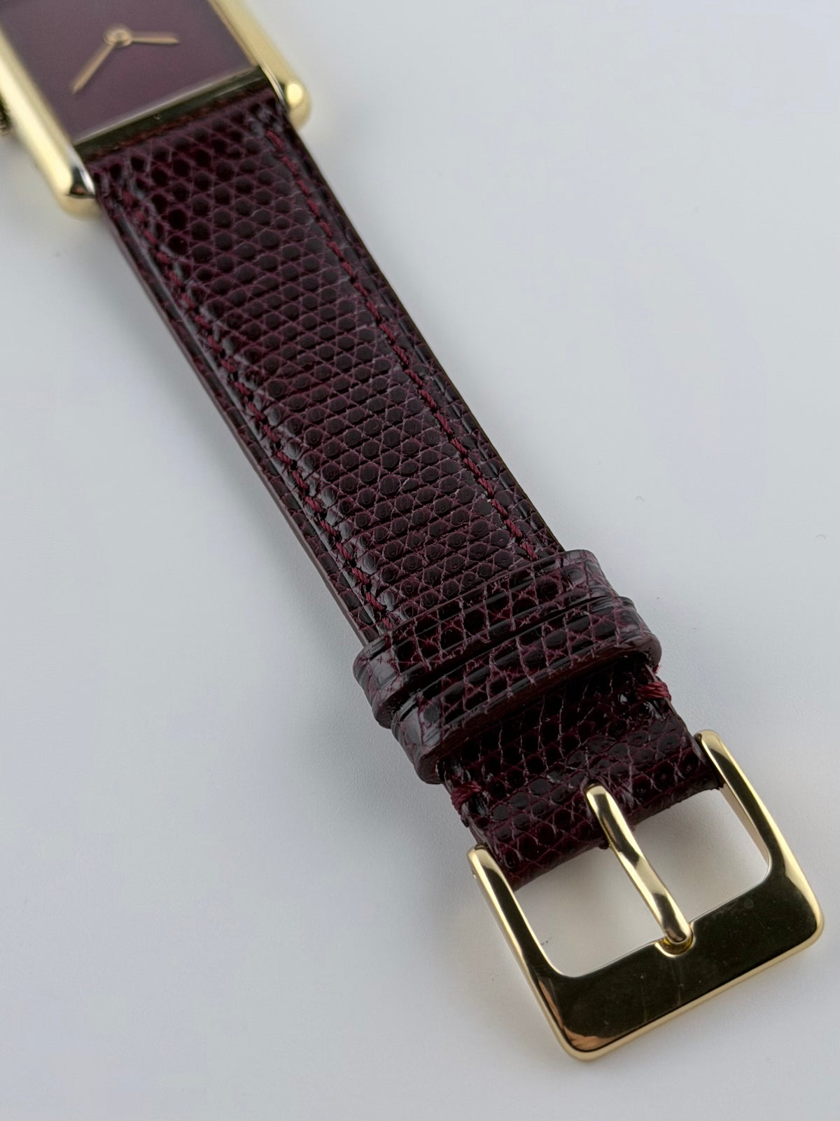 Cartier Must De Tank Paris Manual Wind - 6 LM - Burgundy Dial