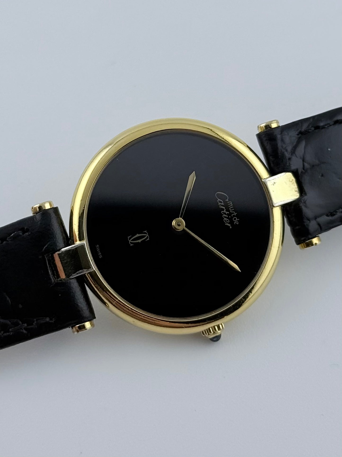 Cartier Vendome must de Vermeil Quartz - 17 - Black Dial