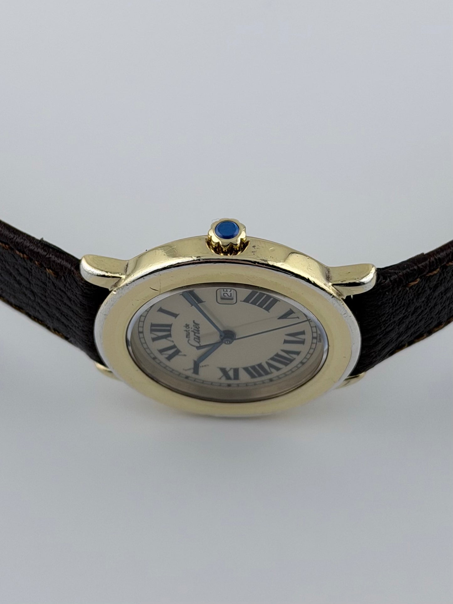 Cartier Must De Paris Ronde Quartz Date - 1800-1