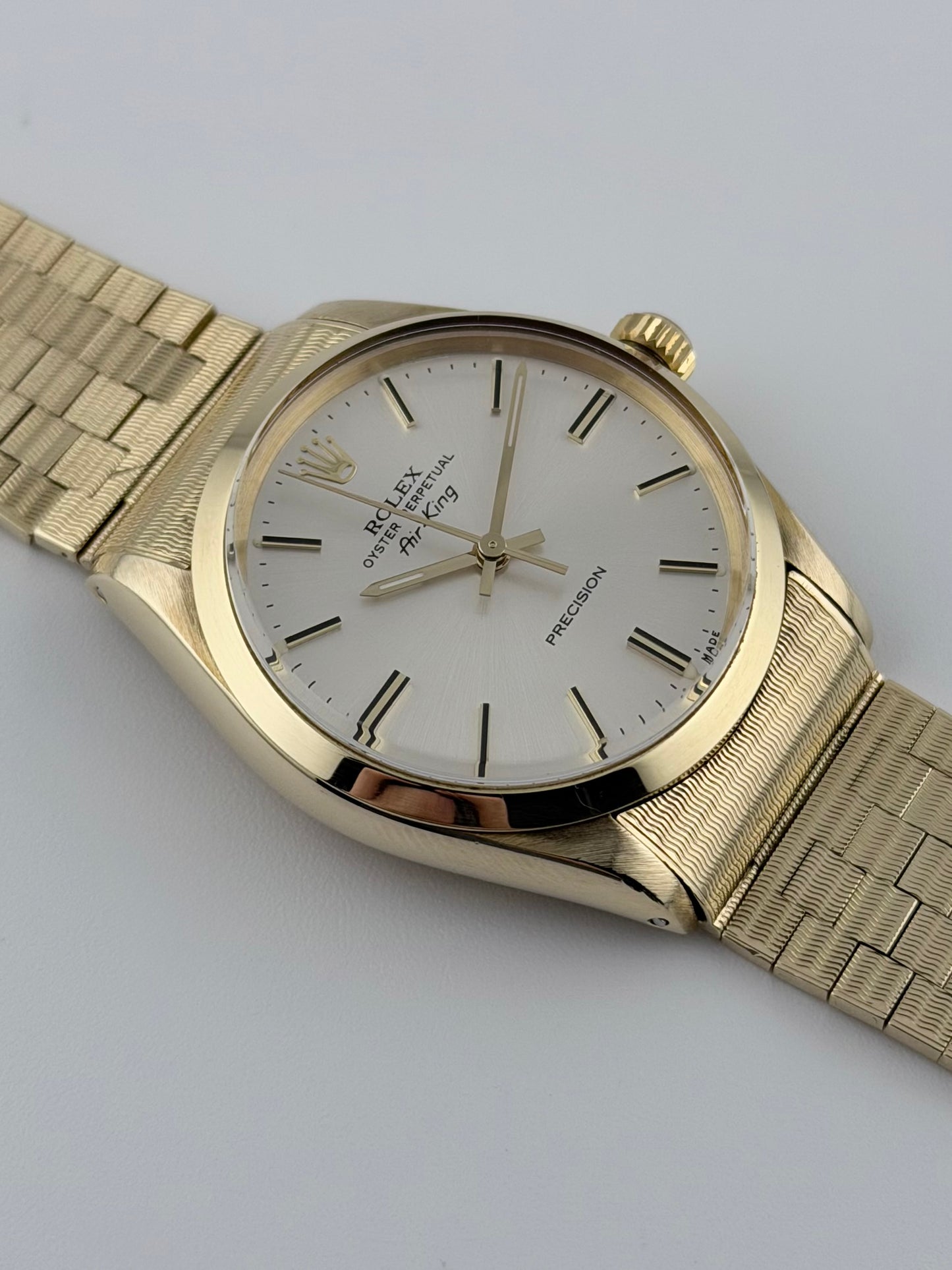 Rolex Air King Automatic - 5500 - Solid 9ct Gold - Ultra Rare Gold Brick Bracelet