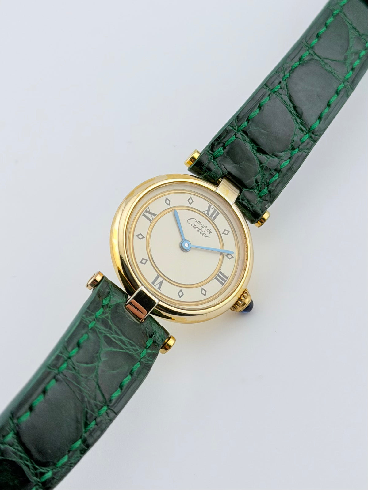 Cartier must de Vendome Quartz - 590004 - Ladies - Original Green Strap