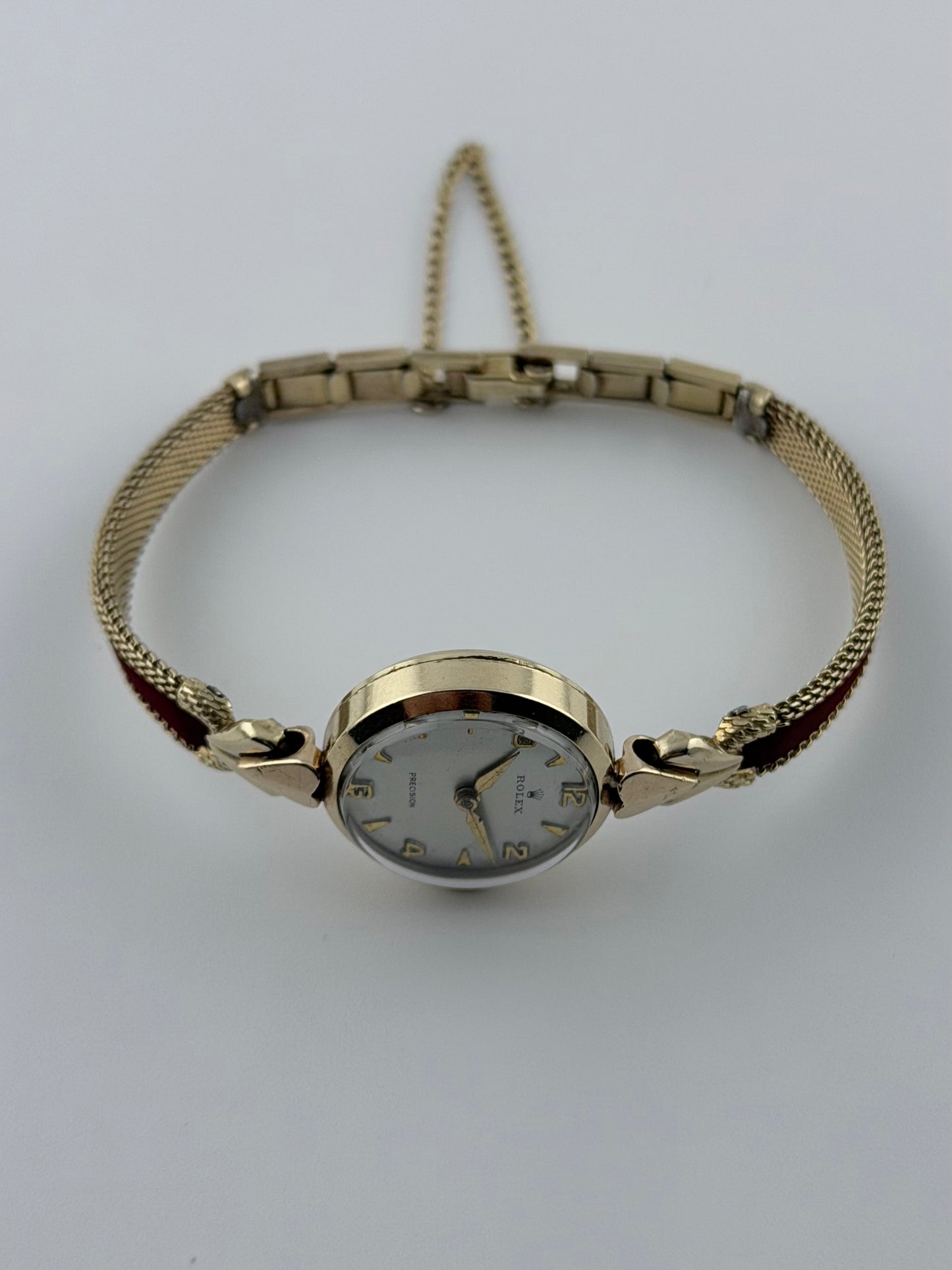 Rolex Precision Ladies Cocktail Watch Manual Wind - Rare - Solid Gold- Clamshell Box - Ladies