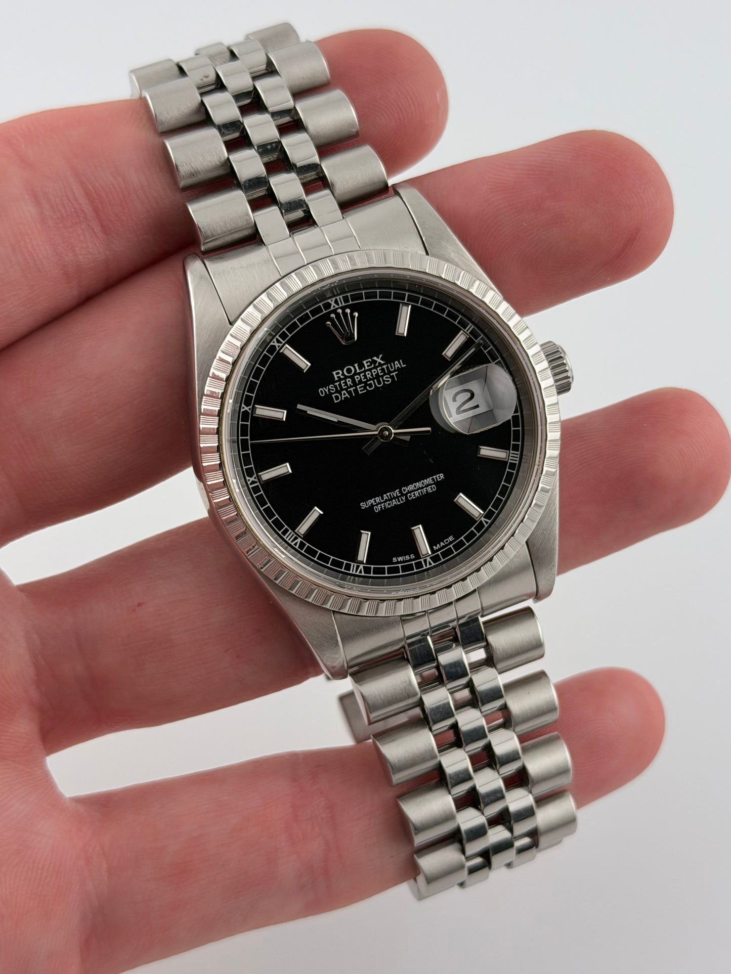 Rolex Datejust Oyster Perpetual - 16220 - Roman Numeral Dial - Original Box and Booklets