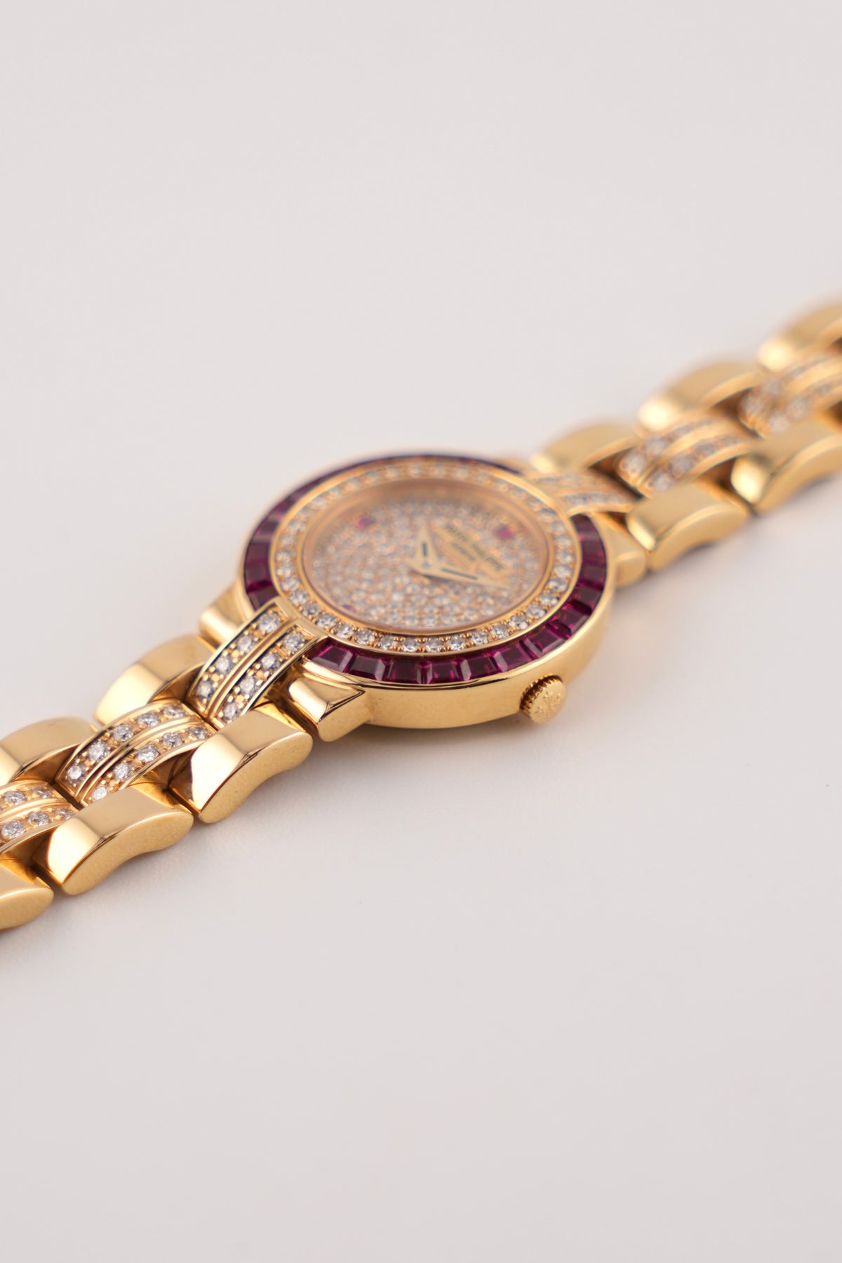 Patek Philippe Quartz Ultra Rare Factory Diamond and Ruby Set | Ref 4785/012 | Ladies