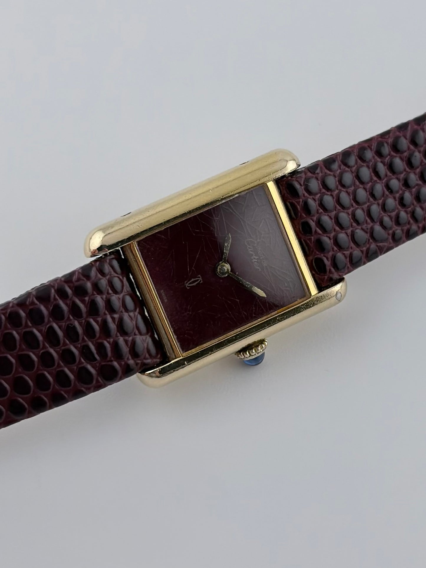 Cartier Must de Tank - 3 - Manual Wind - Burgundy Dial - Ladies