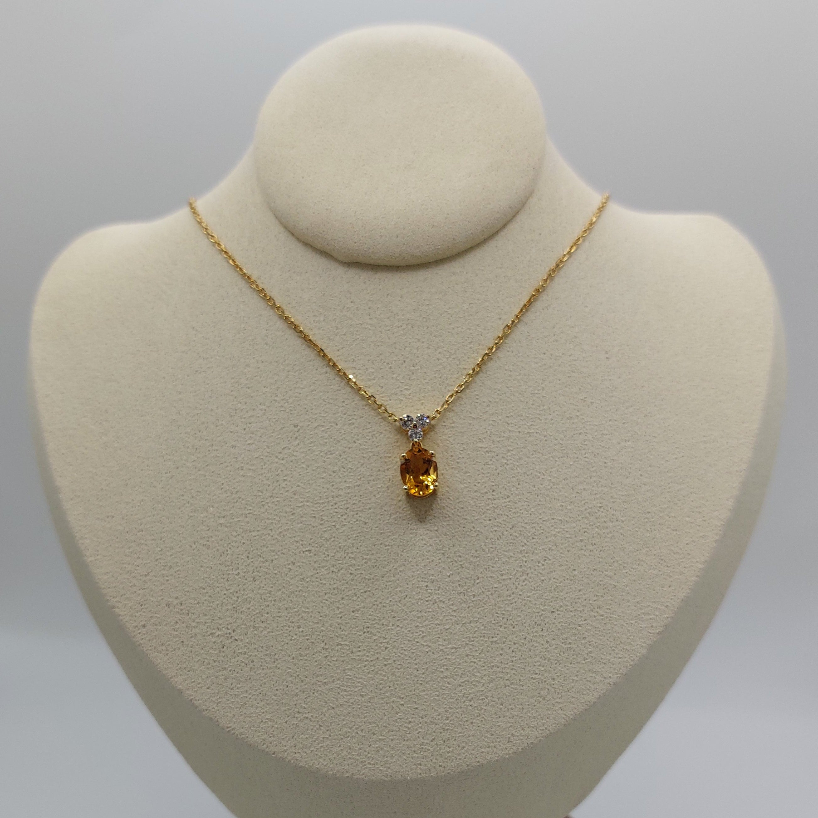 Citrine and Diamond 18ct Gold Pendant Necklace – The Wrist Watcher