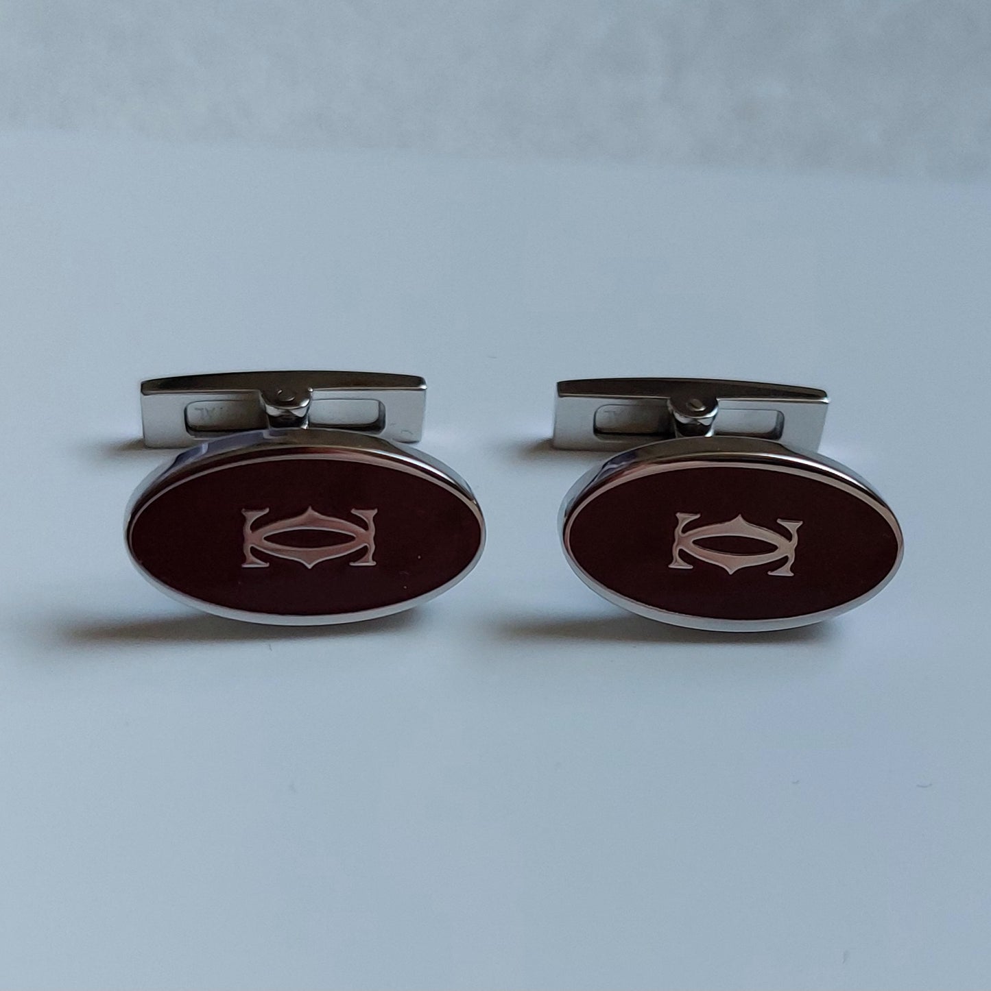 Cartier Cufflinks – Sterling Silver Double C Logo – Boxed