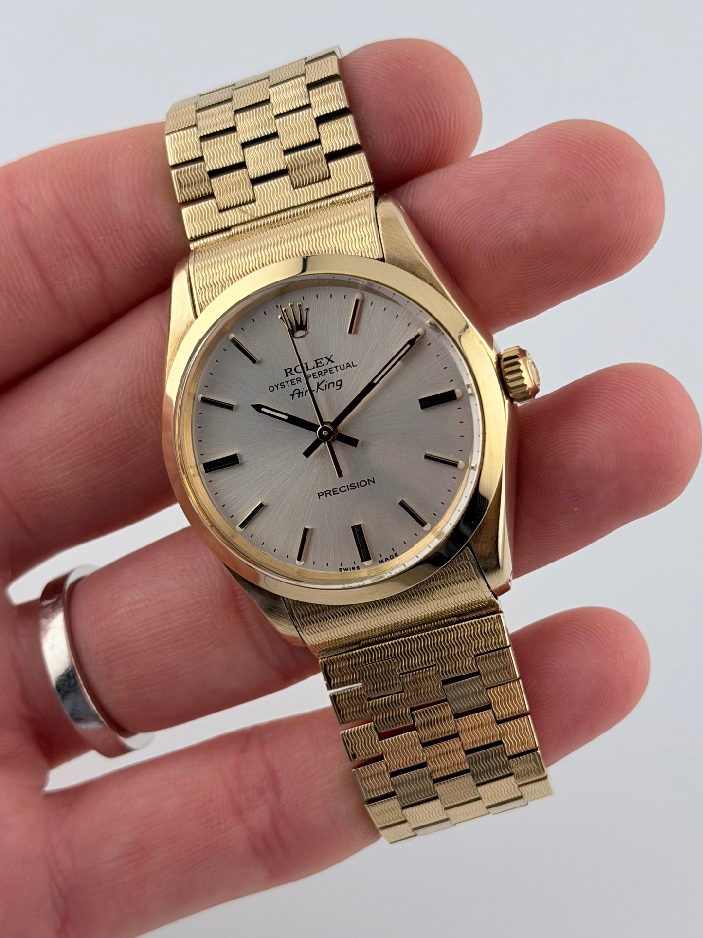 Rolex Air King Automatic - 5500 - Solid 9ct Gold - Ultra Rare Gold Brick Bracelet