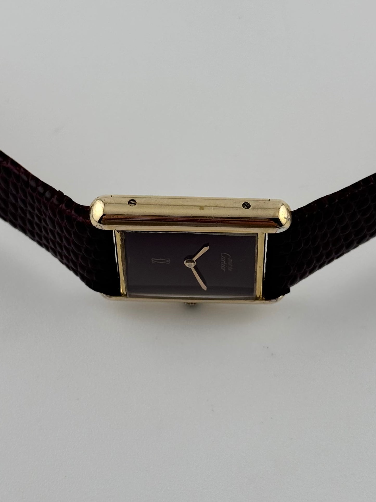Cartier Must De Paris Tank Manual Wind - 6-217264 Burgundy Dial