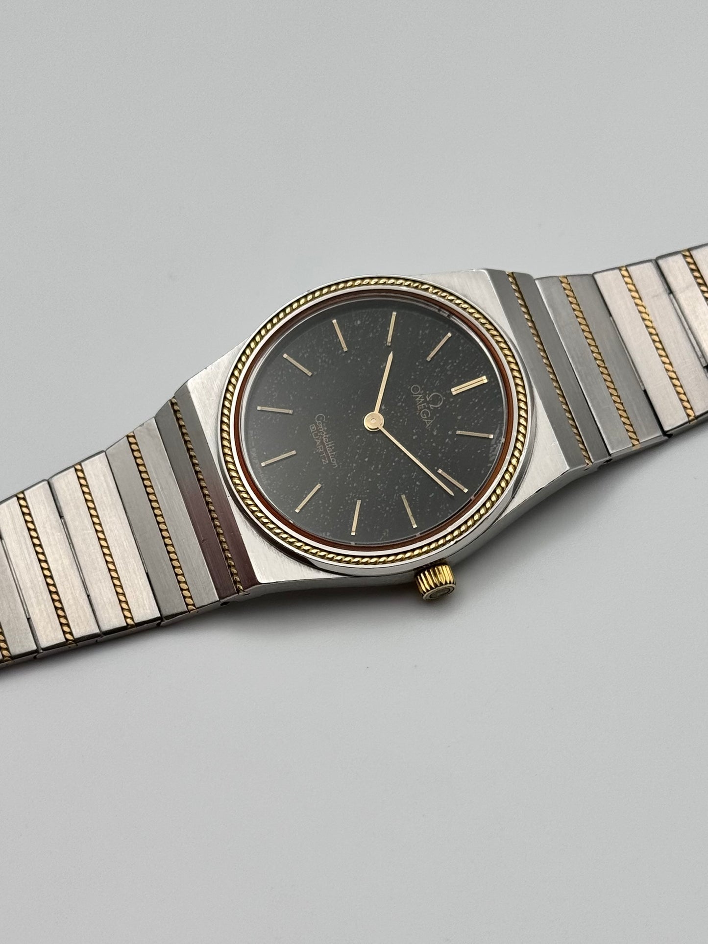 Omega Constellation Torsade Quartz 18ct Gold & Steel 795.0816  - Original Bracelet - Rare Stone Dial