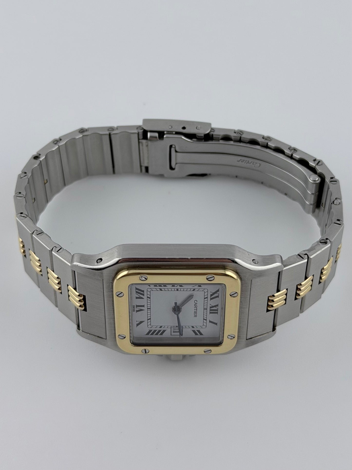 Cartier Santos Carree Automatic Date - Rare Godron Bracelet - 2961