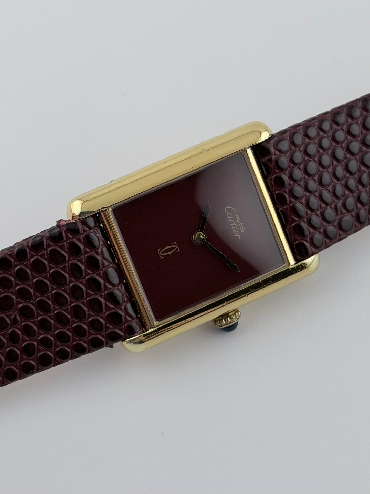 Cartier Must De Paris Tank Manual Wind - 6 - Burgundy Dial