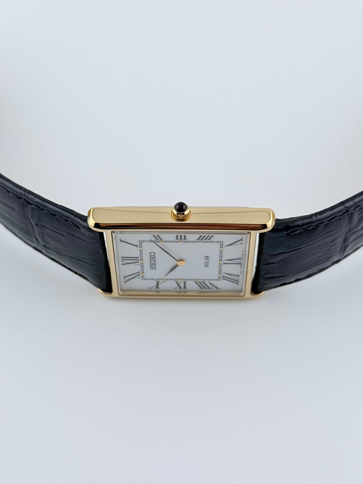 Seiko Tank Quartz Solar Near Mint! V115-0BC0 - Original Strap and Buckle