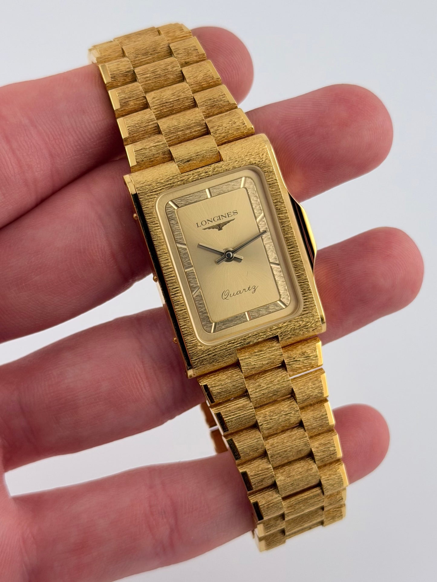 Longines Tank Quartz - MZ5714 - 18ct Gold Plated - Ultra Rare NOS