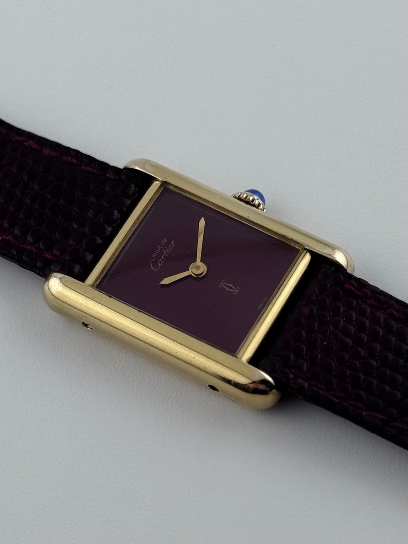 Cartier Must de Paris Tank Manual Wind - 3 - Burgundy Dial - Ladies