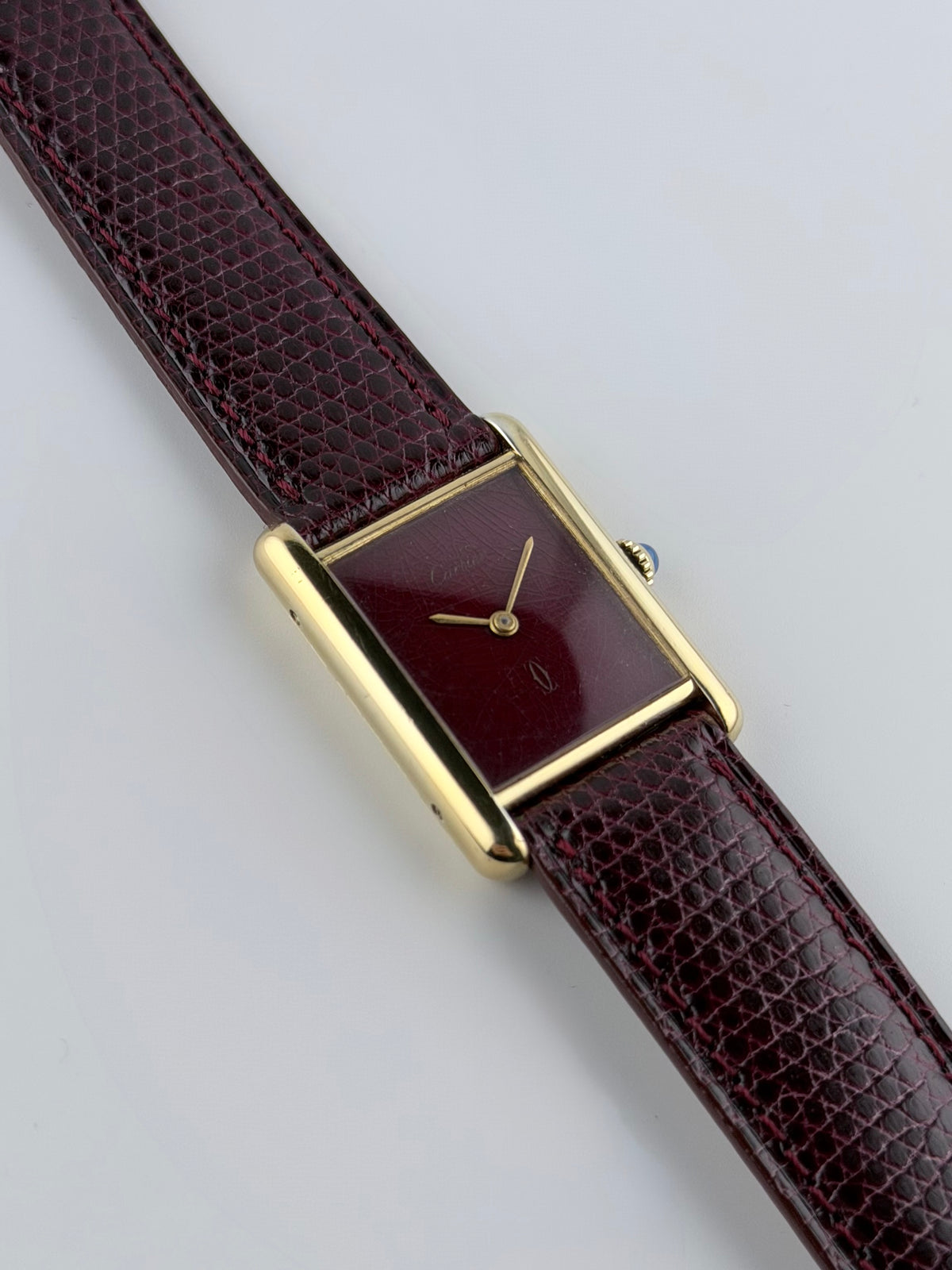 Cartier Must De Tank Paris Manual Wind - 6 LM - Burgundy Dial
