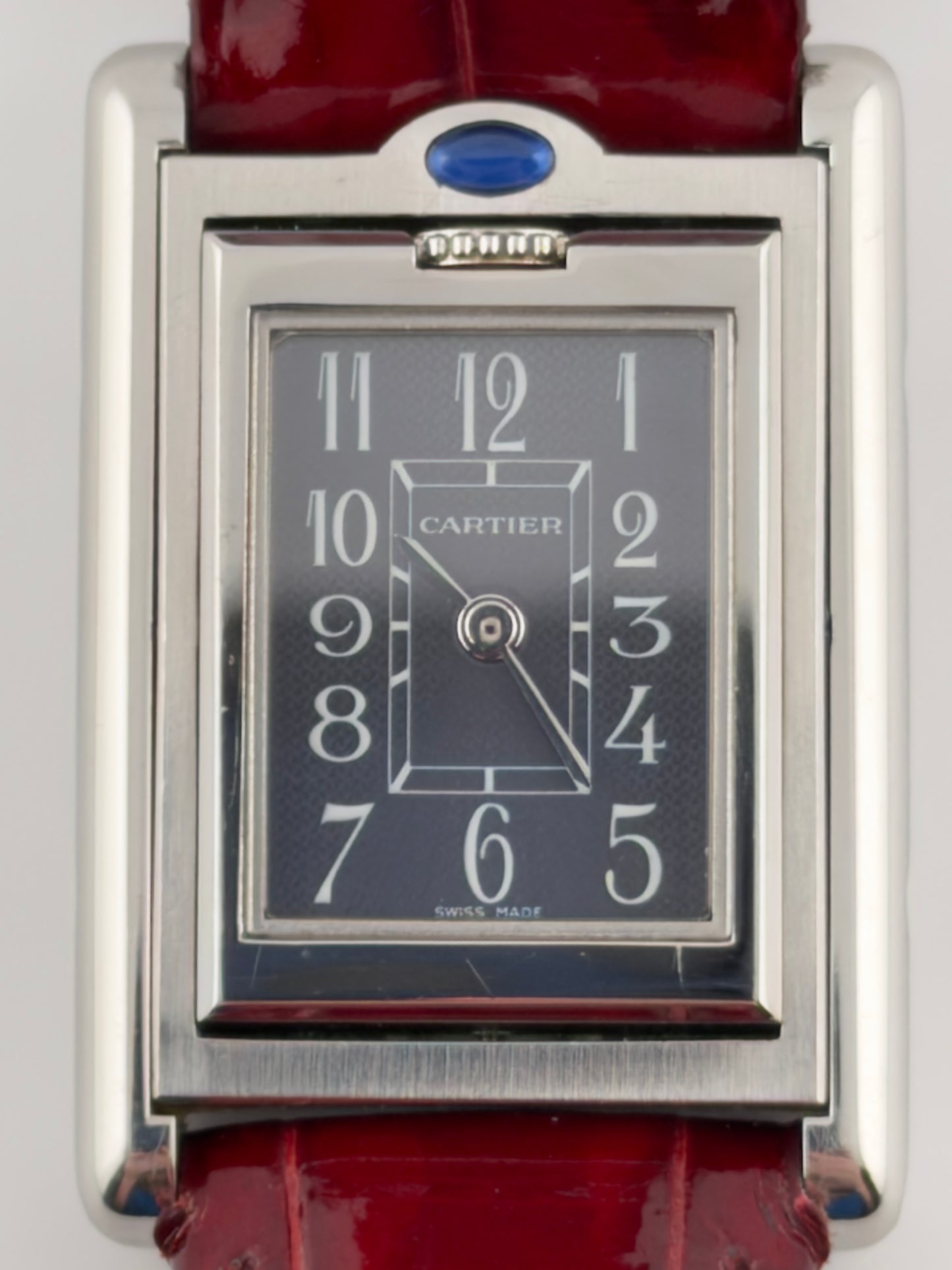 Cartier Basculante Tank 2386 - Rare "Windmill" White Arabic Dial - Unisex