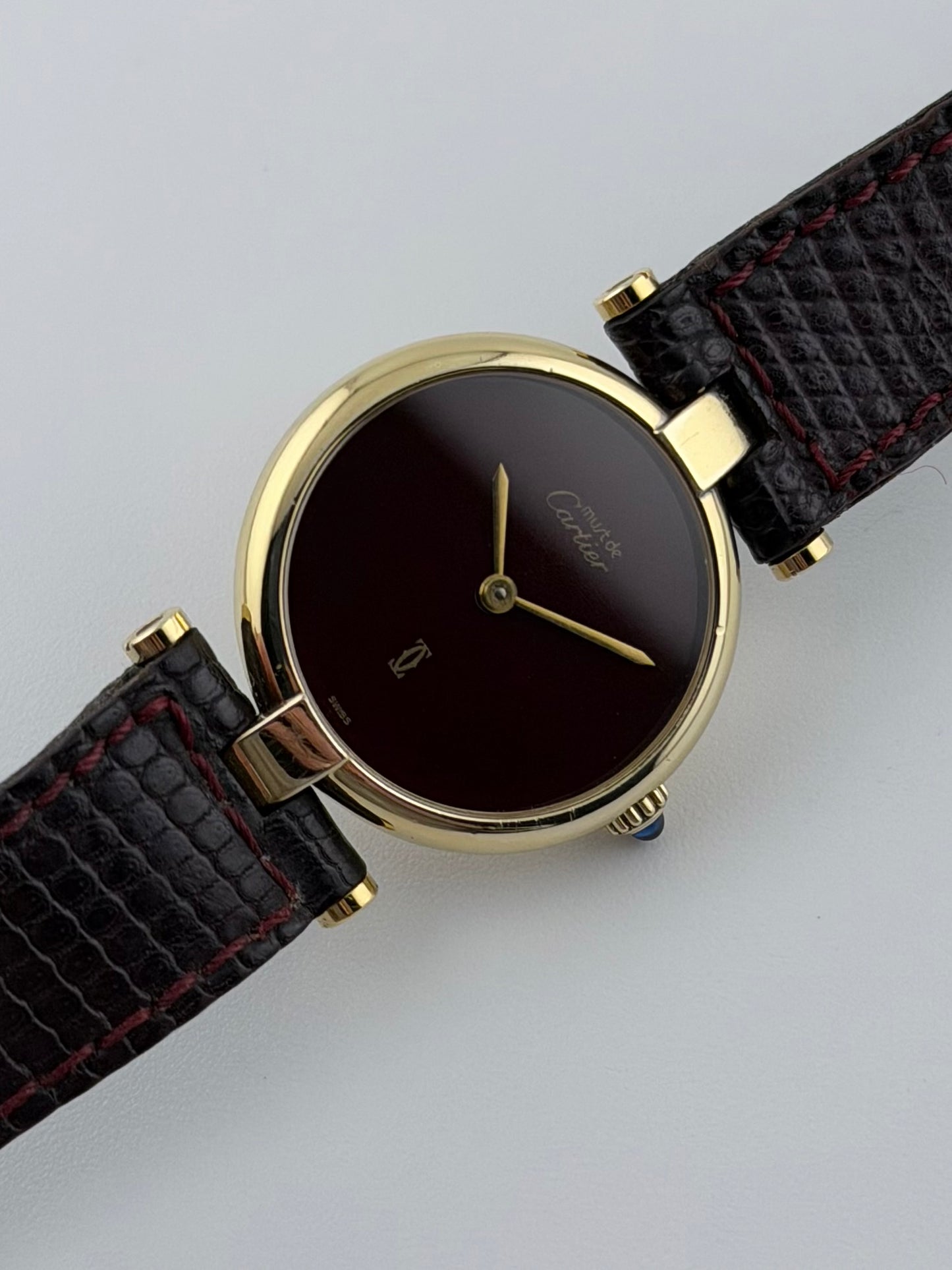Cartier Must de Cartier Vendome Quartz - 18 - Burgundy Dial - Ladies