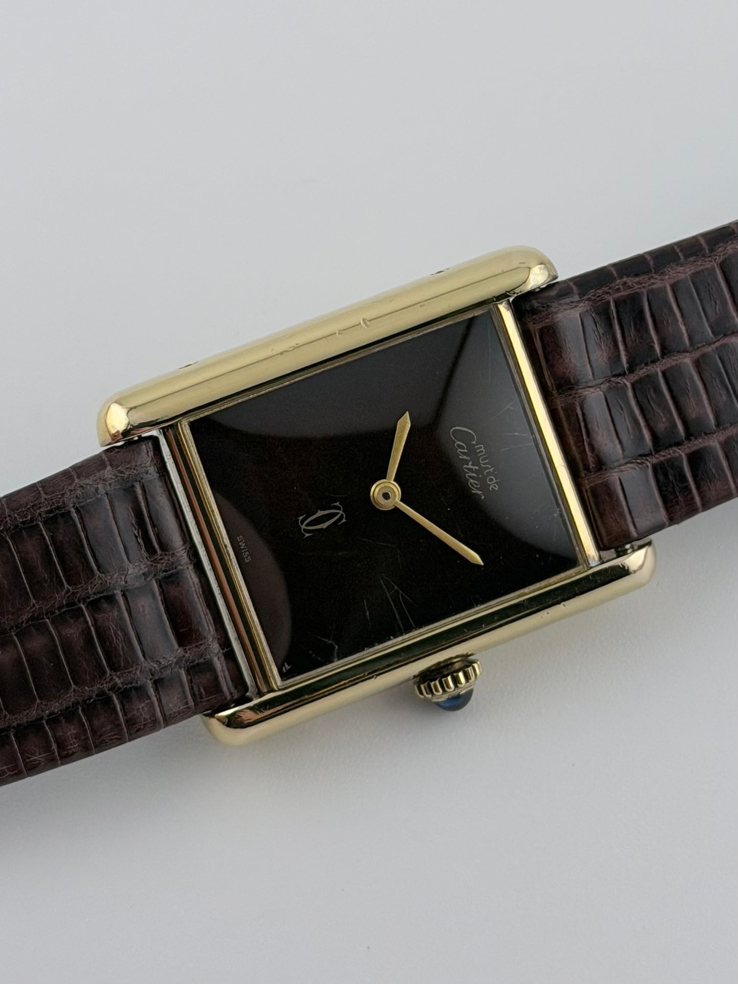 Cartier Must De Paris Tank Manual Wind - 6 - Lacquer Wood-effect Dial