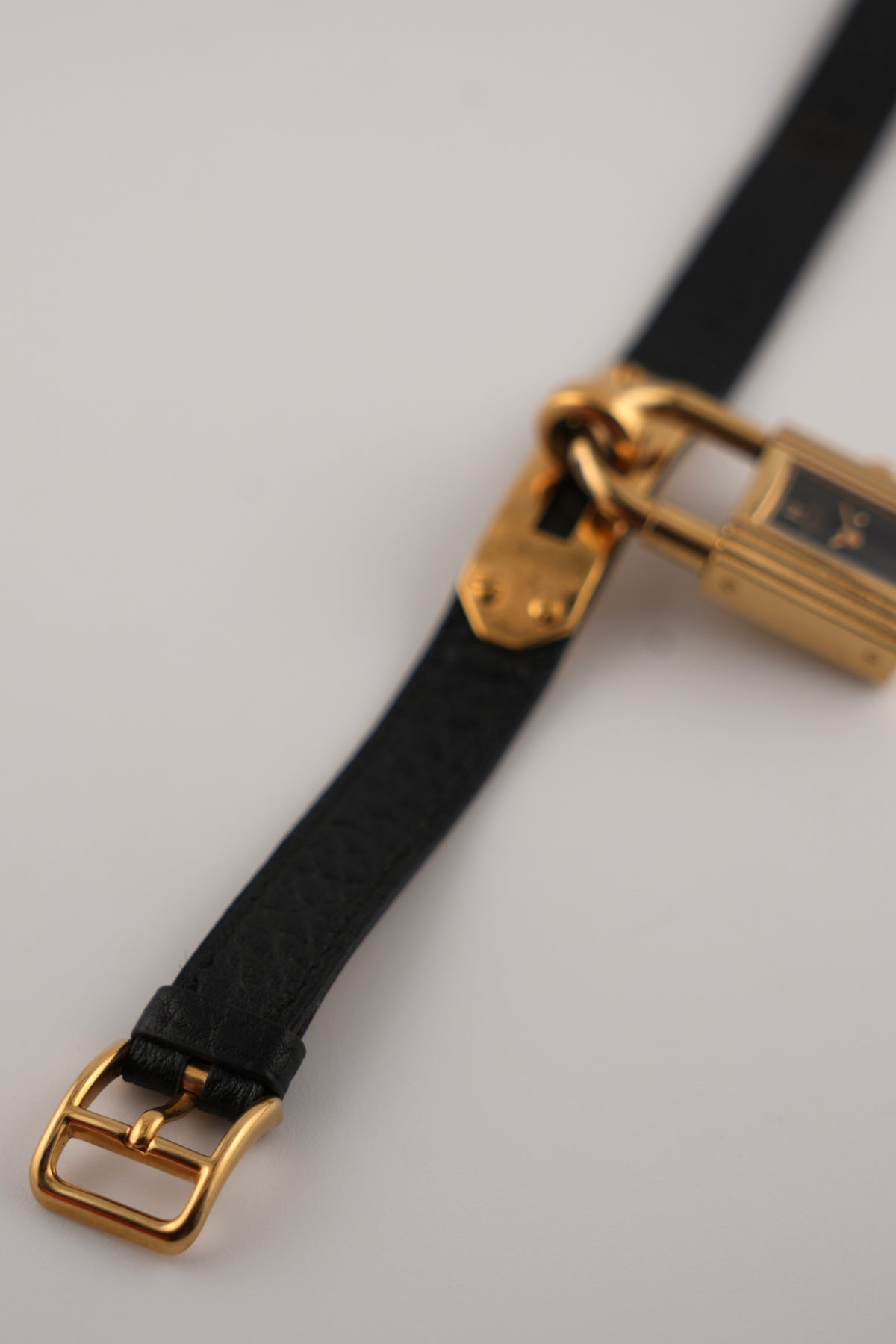 Hermes Paris Kelly Lock Watch -  Black - with Box
