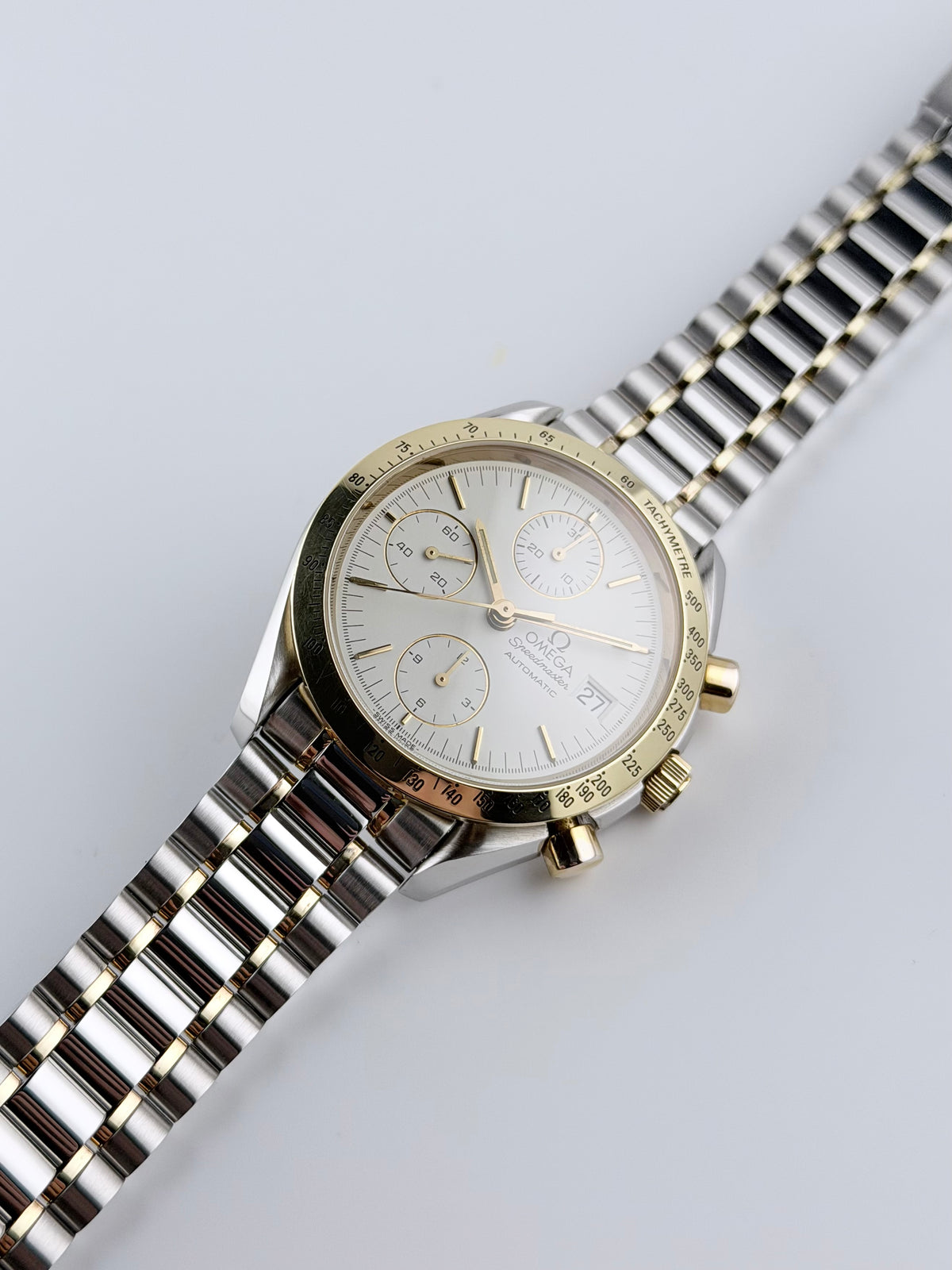 Omega Speedmaster Automatic Chronograph Date - Two-Tone - 375.0043 - Exceptional Condition