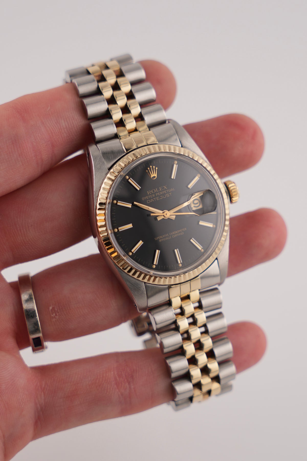 Rolex Datejust Oyster Perpetual 16013 - Two-Tone - Black Dial - Exceptional Condition